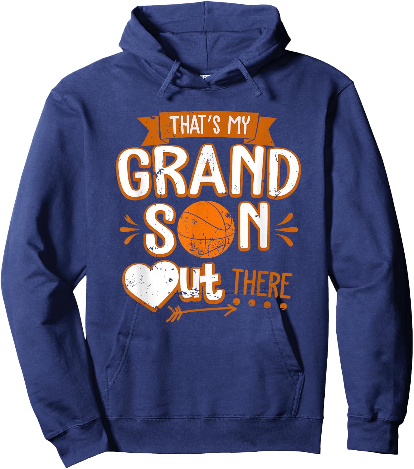 That's My Grandson Out There Basketball Grandma Grandpa Hoodie - Hoodie | Navy