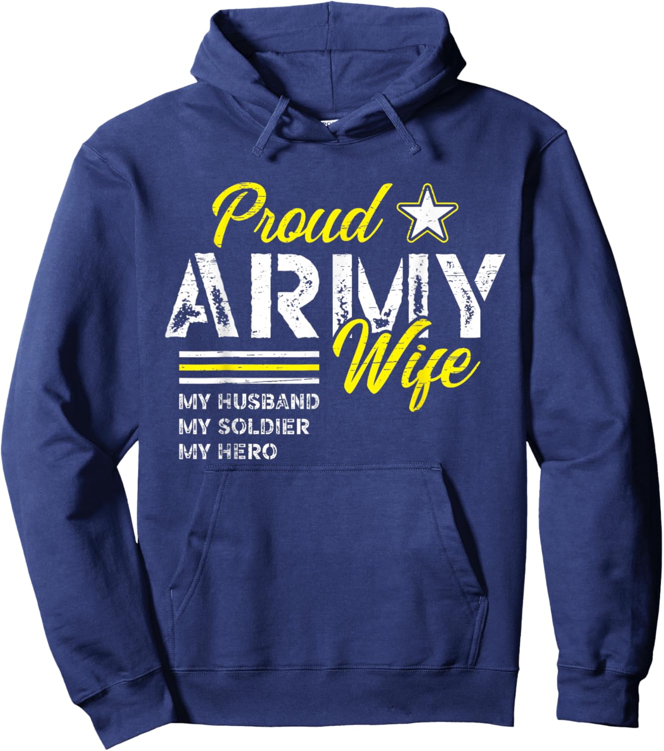 Patriotic Proud Army Wife Military Husband Soldier Veteran Hoodie - Hoodie | Navy