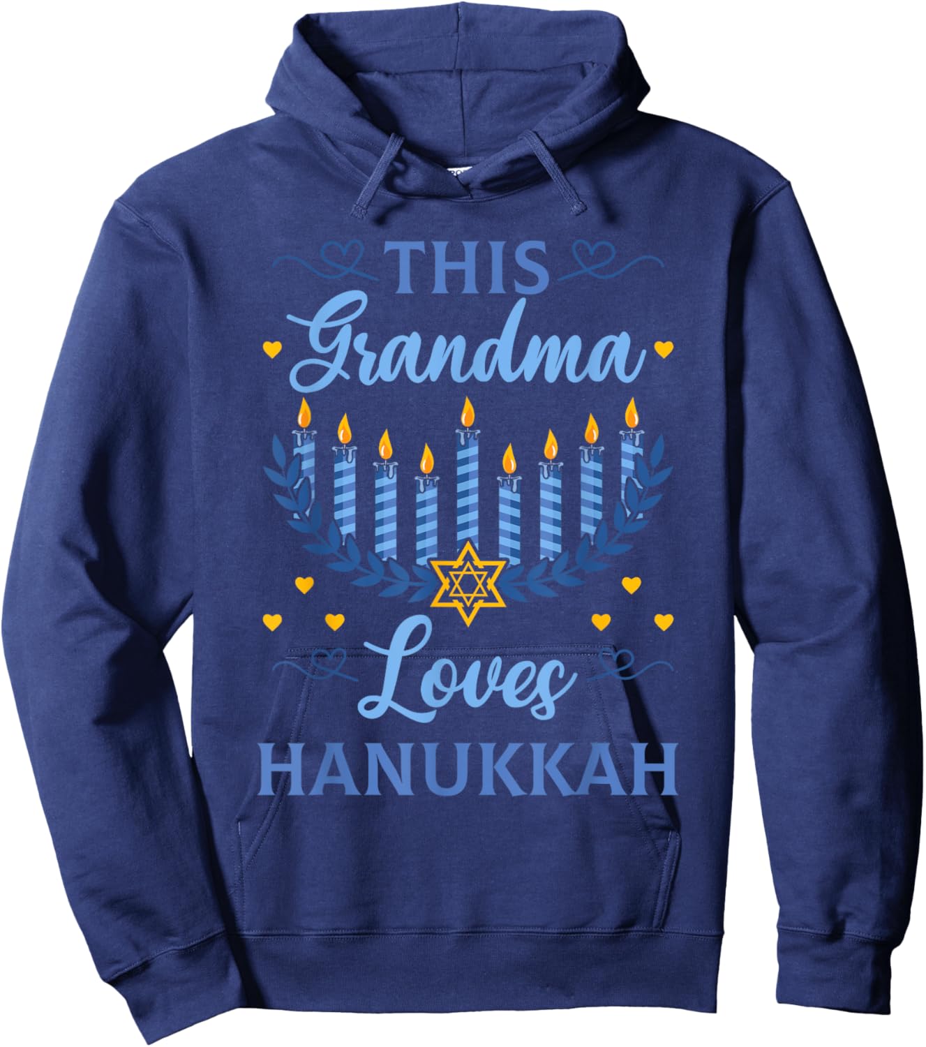 Hanukkah Grandma Jewish Festival Bubbe Chanukah Latke Hanuka Hoodie - Hoodie | Navy