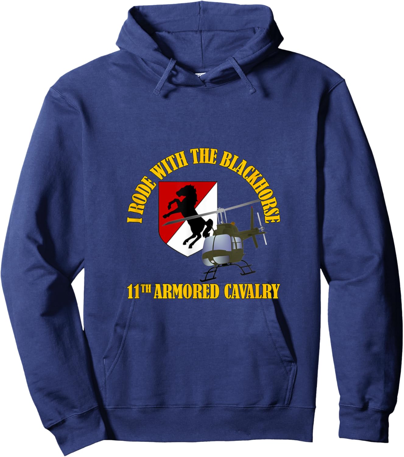 I Rode With The Blackhorse 11th Armored Cavalry Regiment Hoodie - Hoodie | Navy