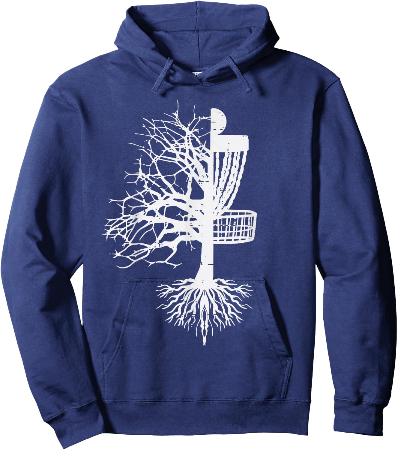 Half Disc Golf Basket Tree Funny Frisbee Frolf Men Women Kid Hoodie - Hoodie | Navy