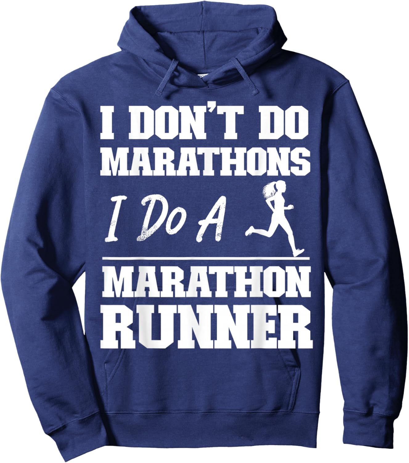 Funny Running Jogging Jogger HS0 -Adult Black Cotton Blend Short Sleeve Small Running Half Marathon Hoodie - Hoodie | Navy