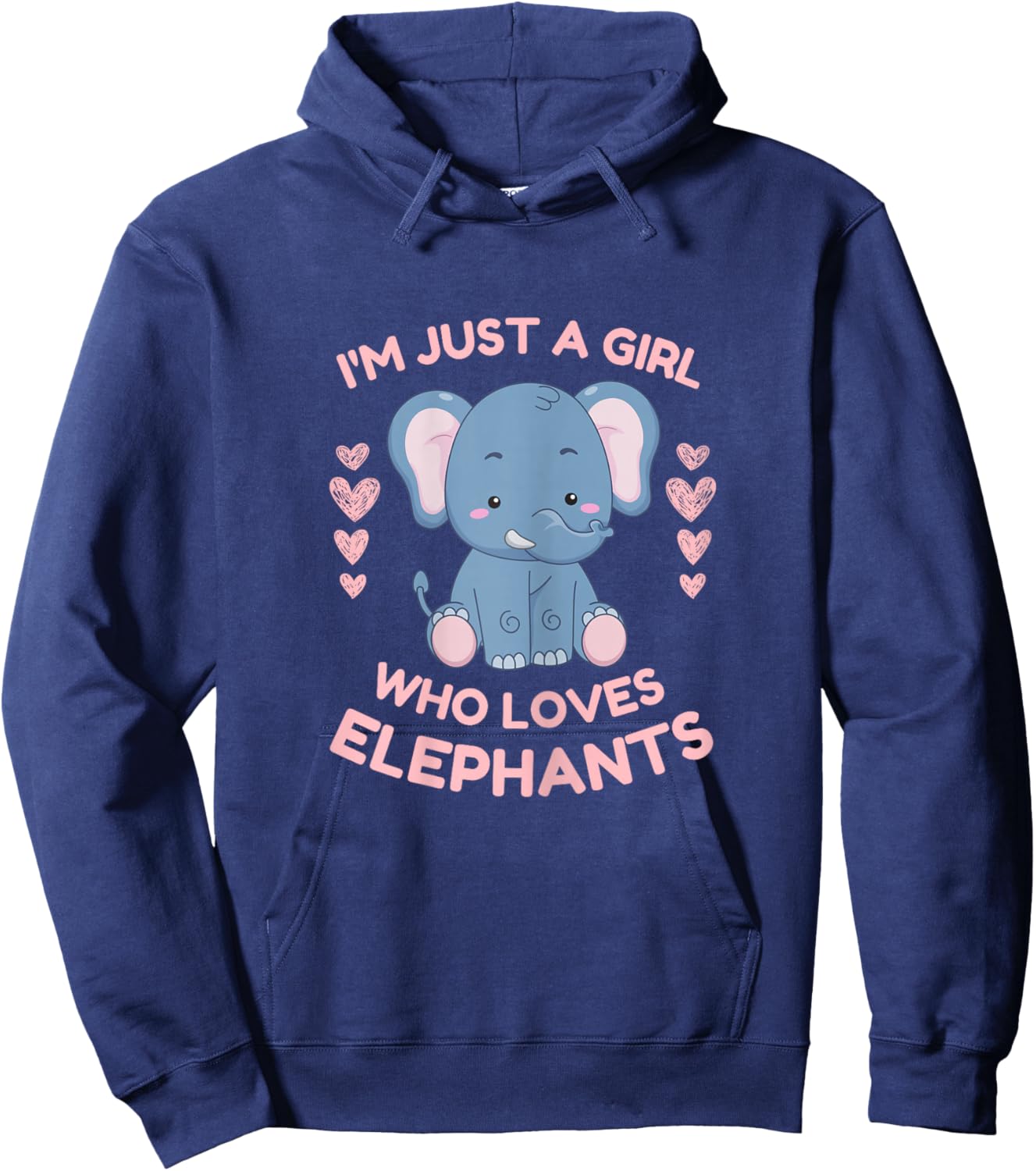 I'm Just A Girl Who Loves Elephants Cute Hoodie - Hoodie | Navy