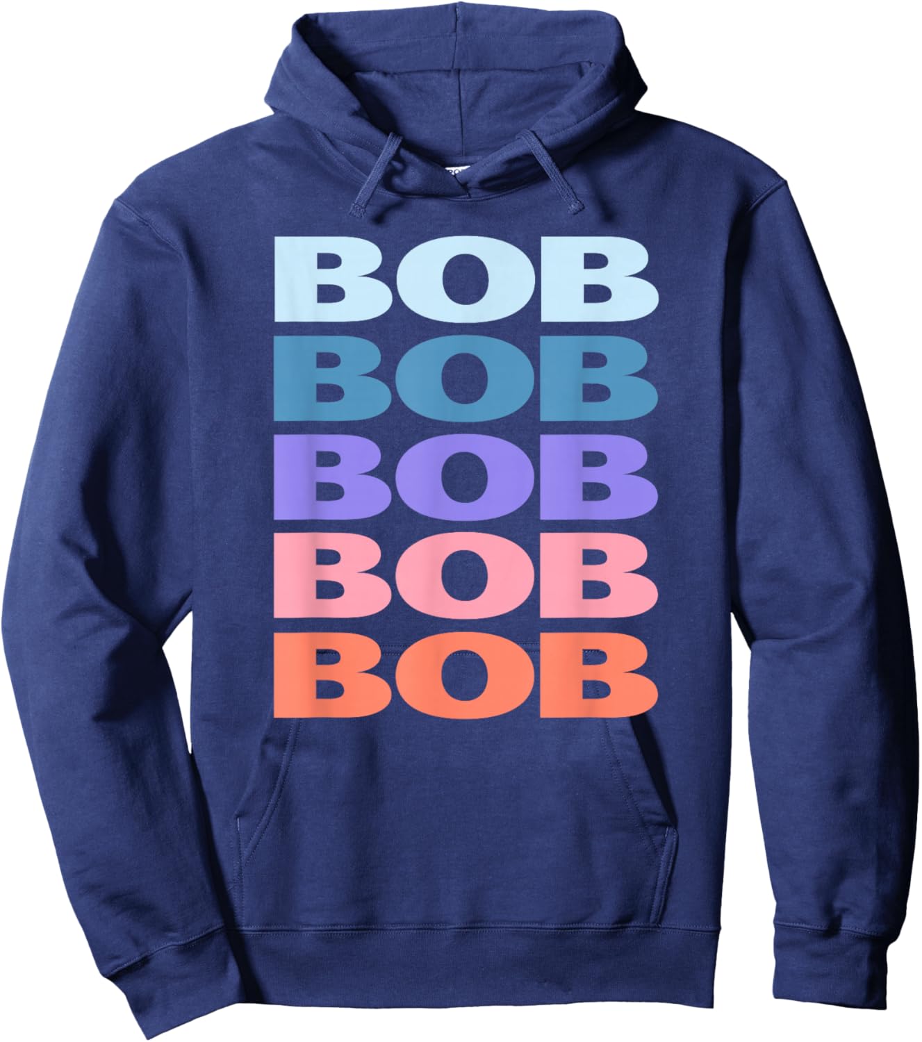Funny Modern Repeated Text Design Bob Hoodie - Hoodie | Navy