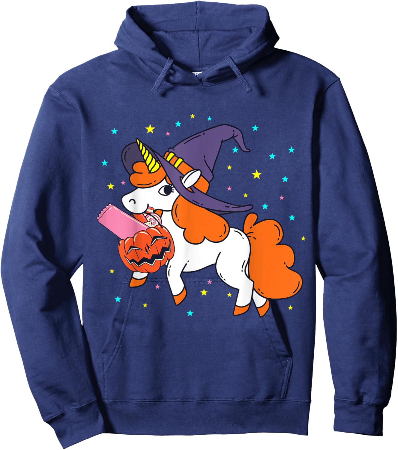 Halloween Unicorn Girls Women Witchy Unicorn Halloween Hoodie - Hoodie | Navy