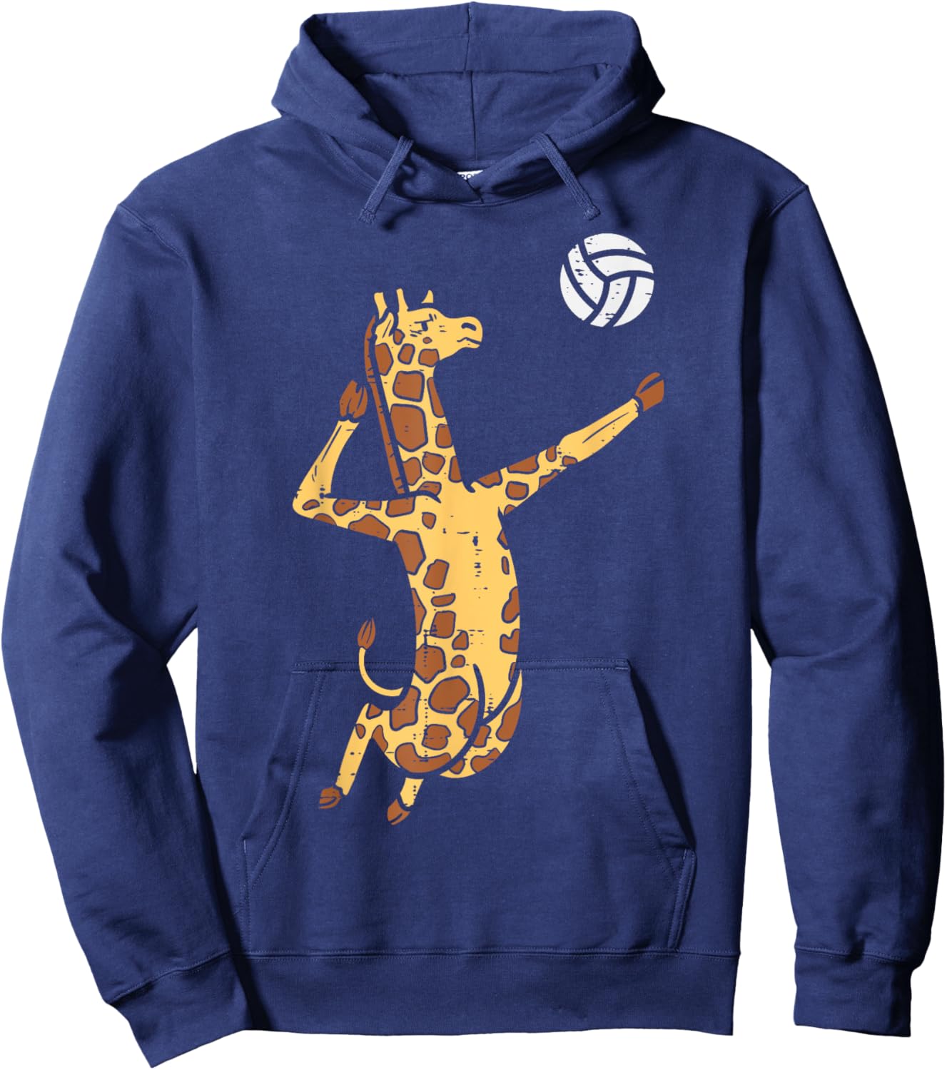 Giraffe Volleyball Spike Serve Player Spiker Boys Men Women Hoodie - Hoodie | Navy