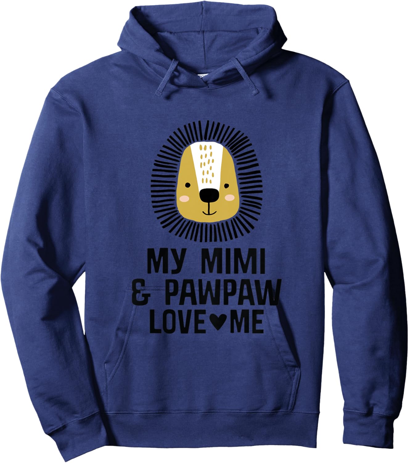 Kids Mimi and Pawpaw Love Me Grandson Boy Lion Hoodie - Hoodie | Navy