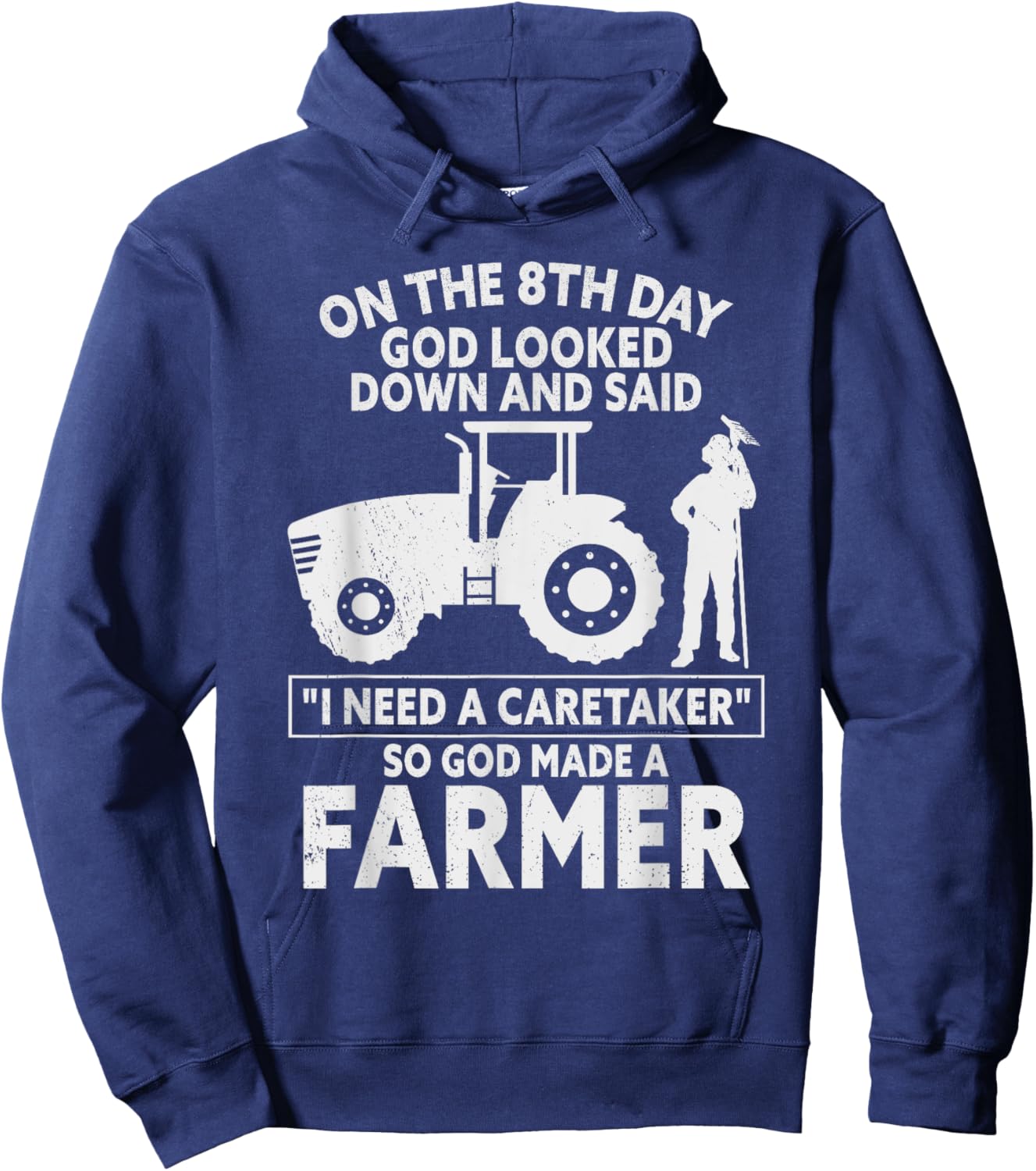 So God Made a Farmer Farming Agriculture Hoodie - Hoodie | Navy