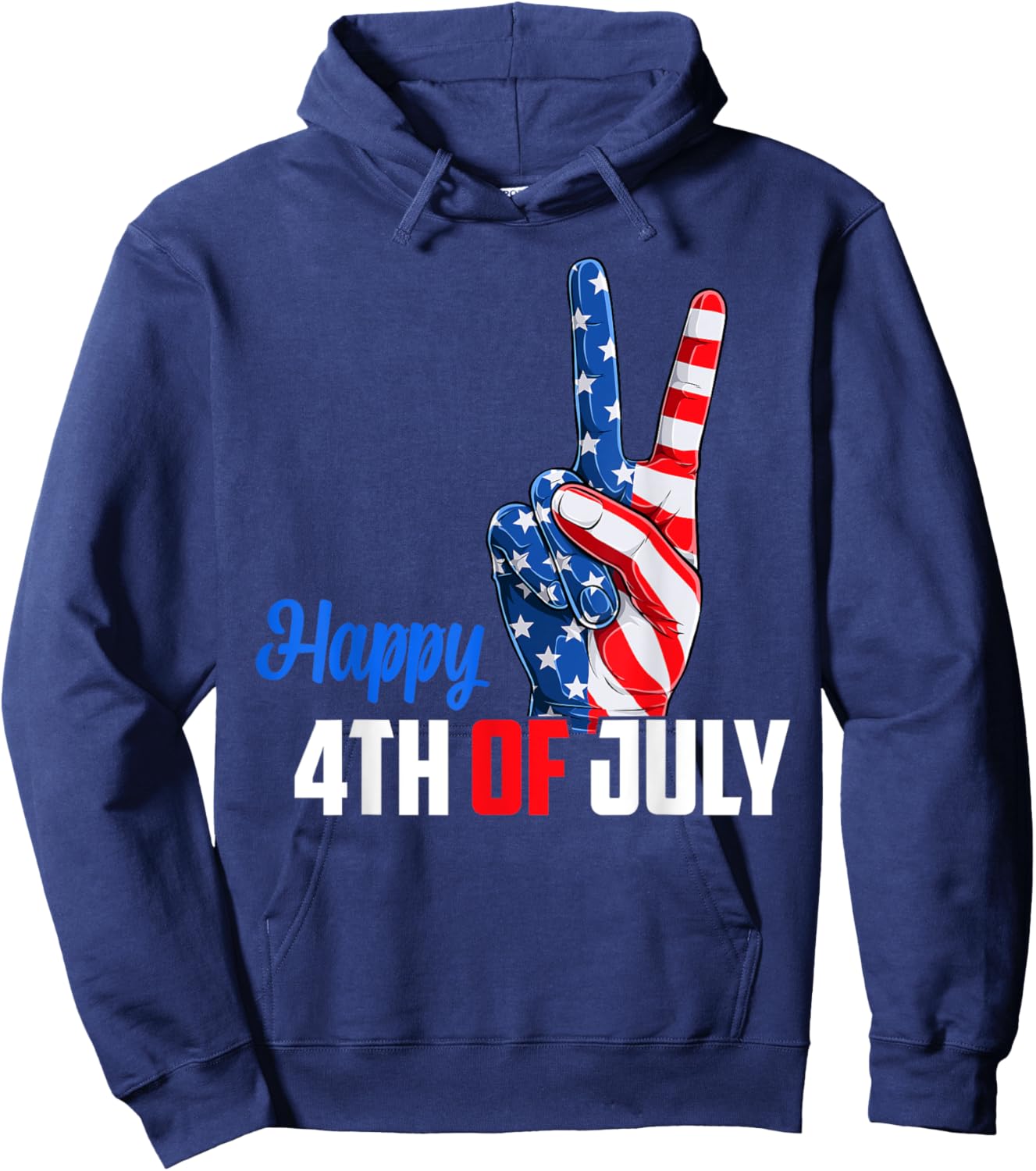 Happy 4th of July Peace America Independence Day Patriot USA Hoodie - Hoodie | Navy