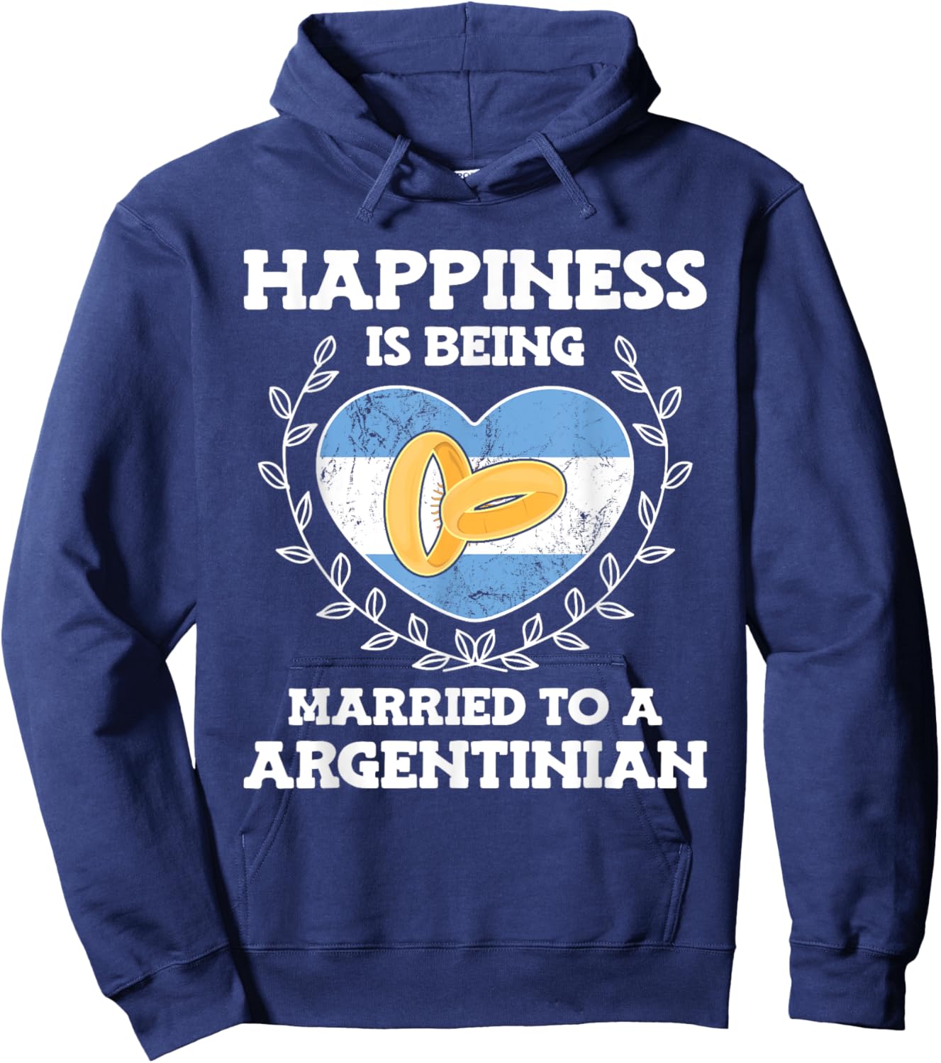 Marriage Anniversary Married To A Argentinian Wife Husband Hoodie - Hoodie | Navy