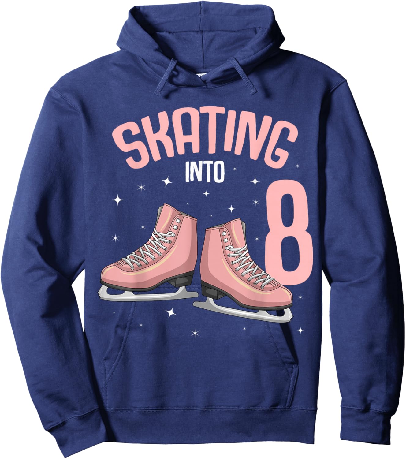 Ice Skating 8th Birthday Girl 8 Years Hoodie - Hoodie | Navy