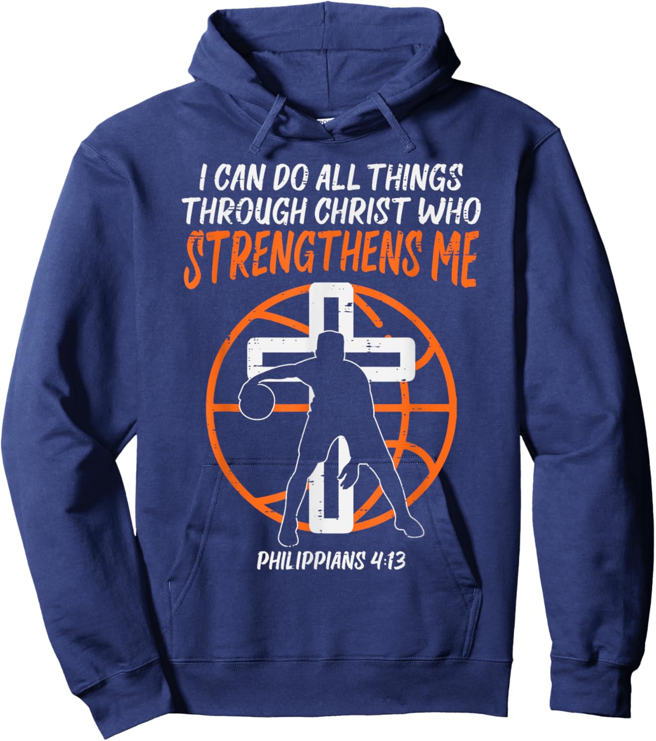 Can Do All Things Basketball Religious Christian Men Women Hoodie - Hoodie | Navy