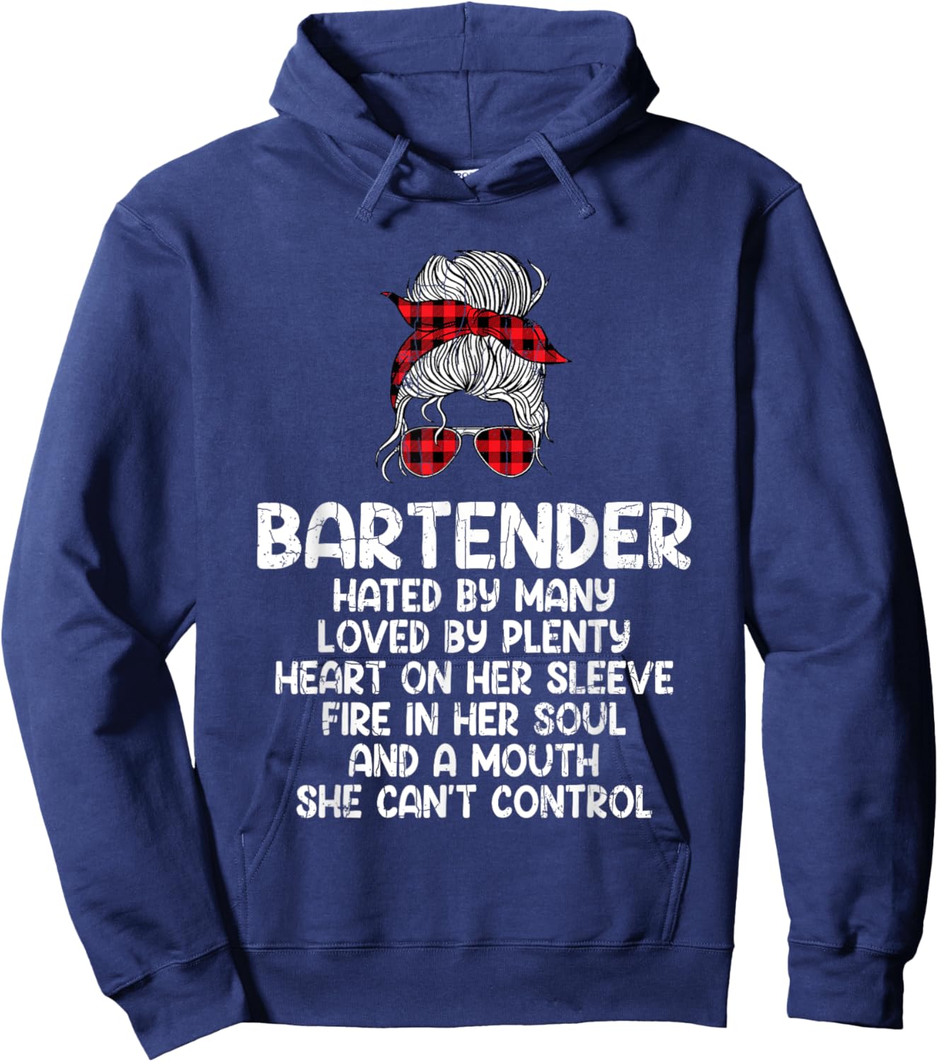 Bartender Hated Loved Funny Bartending Bar Drinks Graphic Hoodie - Hoodie | Navy