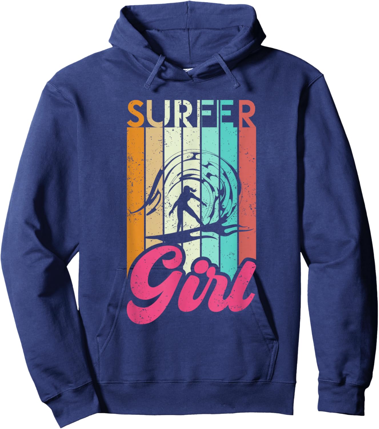 Surfer Girls Water Sports Surfing Retro Waves Surfing Hoodie - Hoodie | Navy