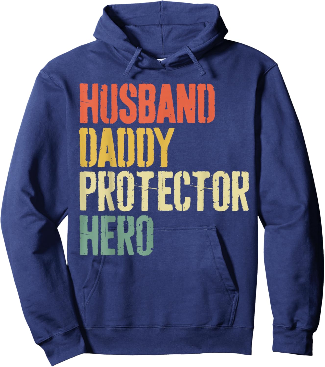 Husband Daddy Protector Hero Shirt Men Dad Fathers Day Hoodie - Hoodie | Navy