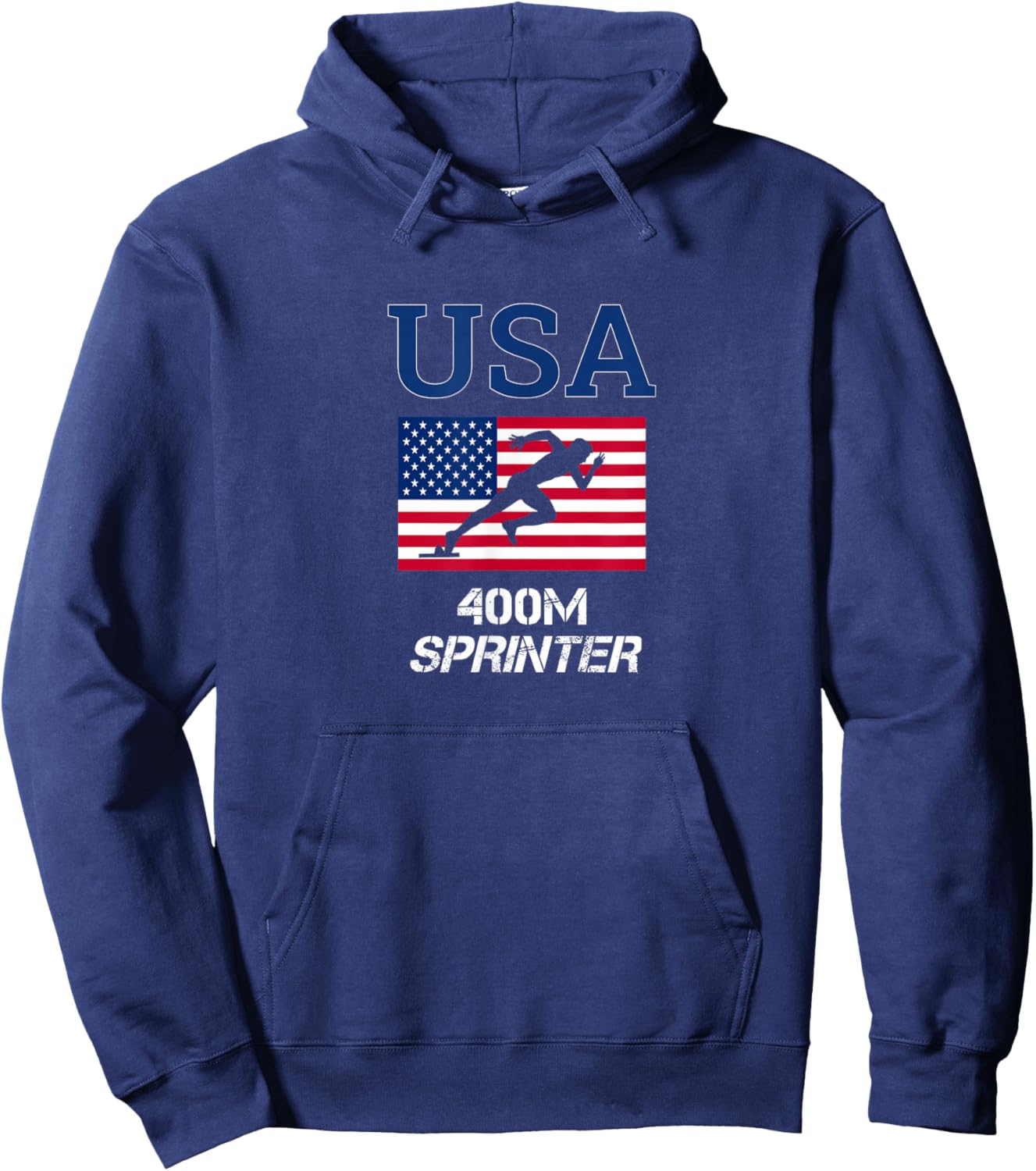 USA Team Sport Runner American Track and Field Sprinter 400m Hoodie - Hoodie | Navy