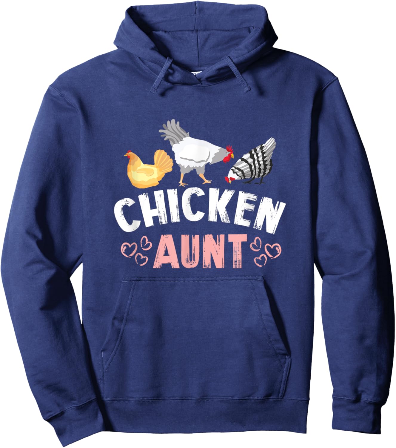 Chicken Aunt Auntie Farm Hoodie - Hoodie | Navy