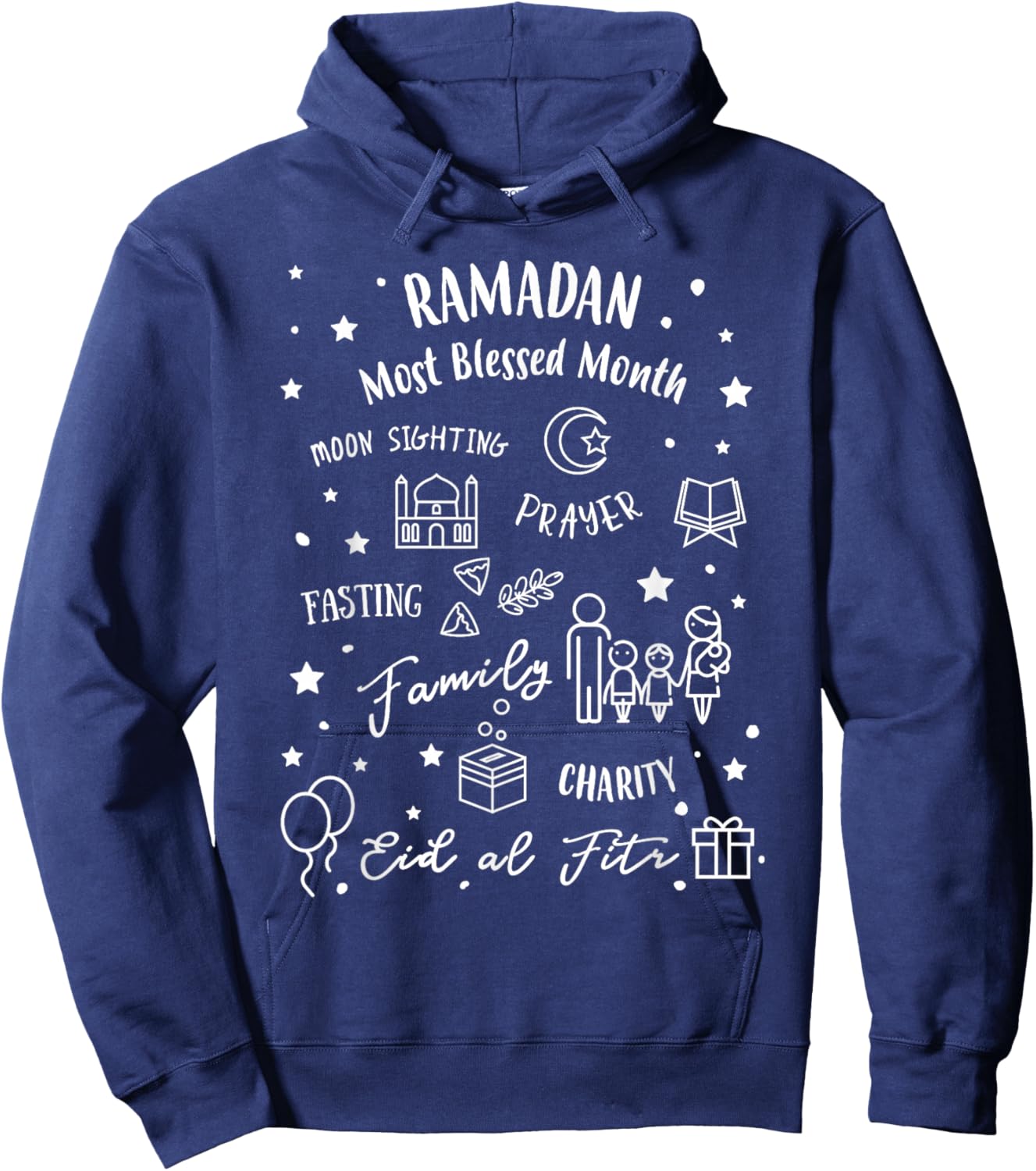 Ramadan Blessed Month Muslim Islamic Ramadhan Eid al Fitr Hoodie - Hoodie | Navy