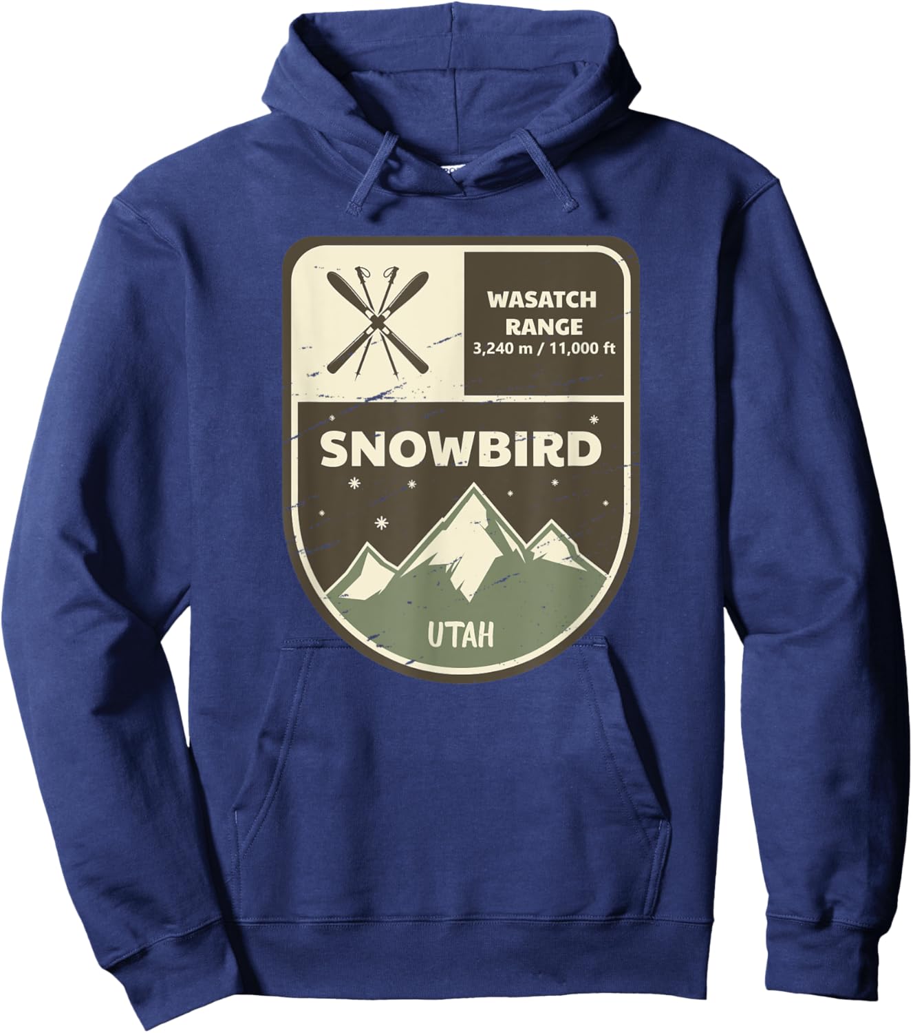 Snowbird Wasatch Range Utah Vintage Hoodie - Hoodie | Navy