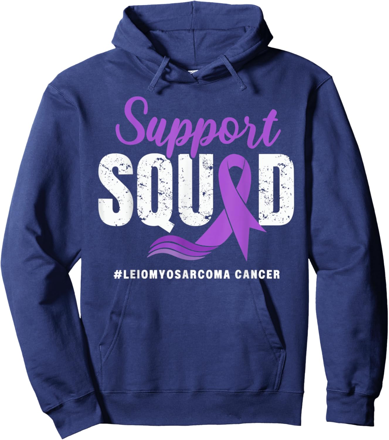 Leiomyosarcoma Cancer Support Squad Purple awareness Ribbon Hoodie - Hoodie | Navy