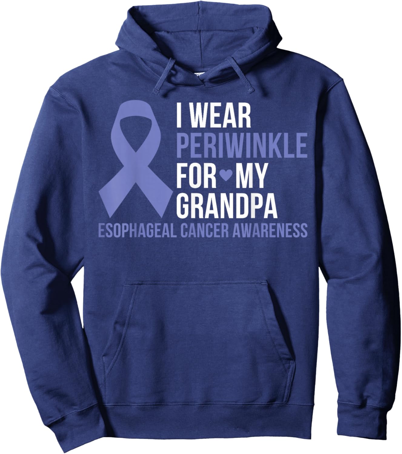 I Wear Periwinkle For My Grandpa Esophageal Cancer Awareness Hoodie - Hoodie | Navy