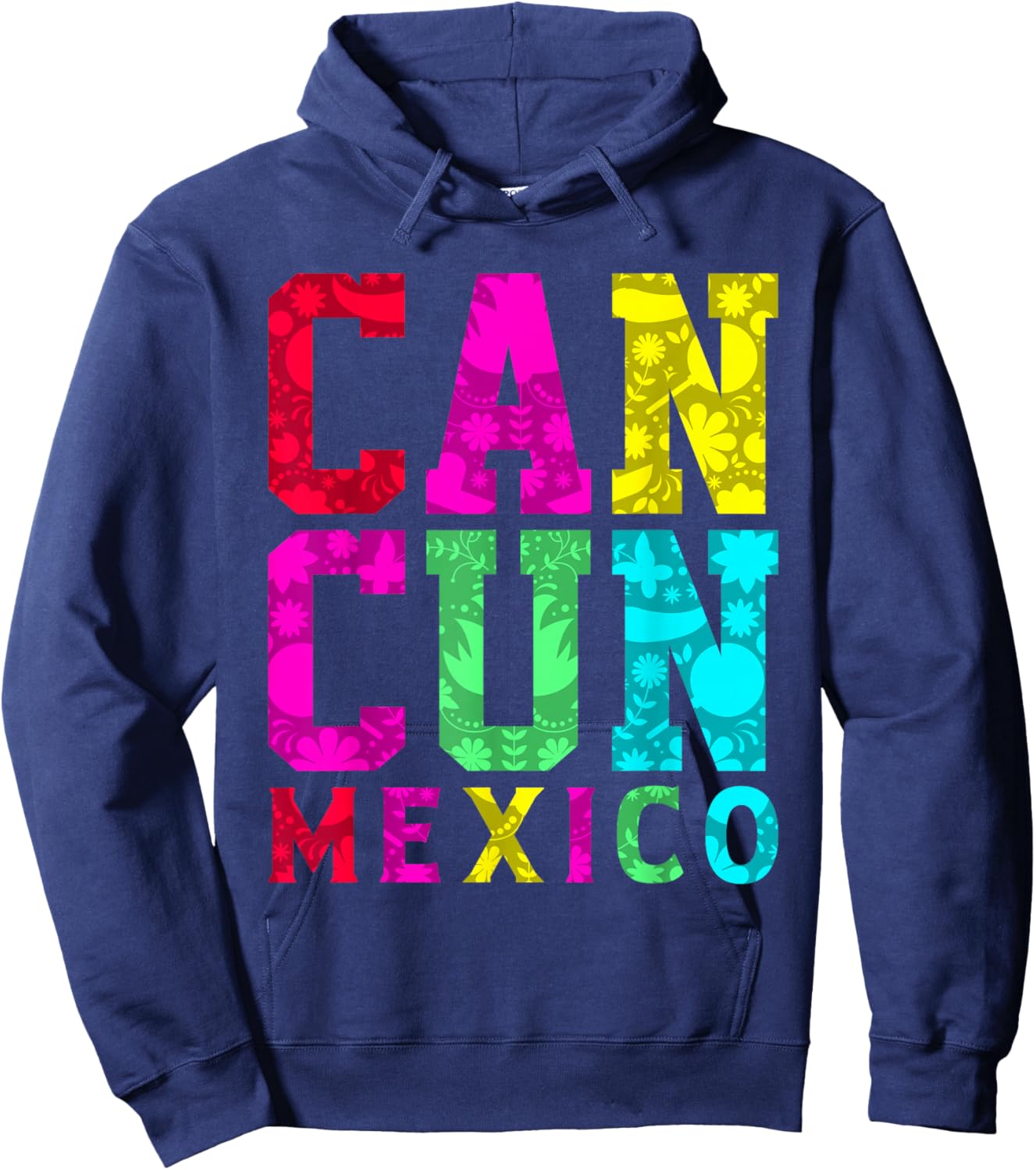 Cancun Mexico Shirt Colorful Men Women Cancun Shirt Cancun Hoodie - Hoodie | Navy