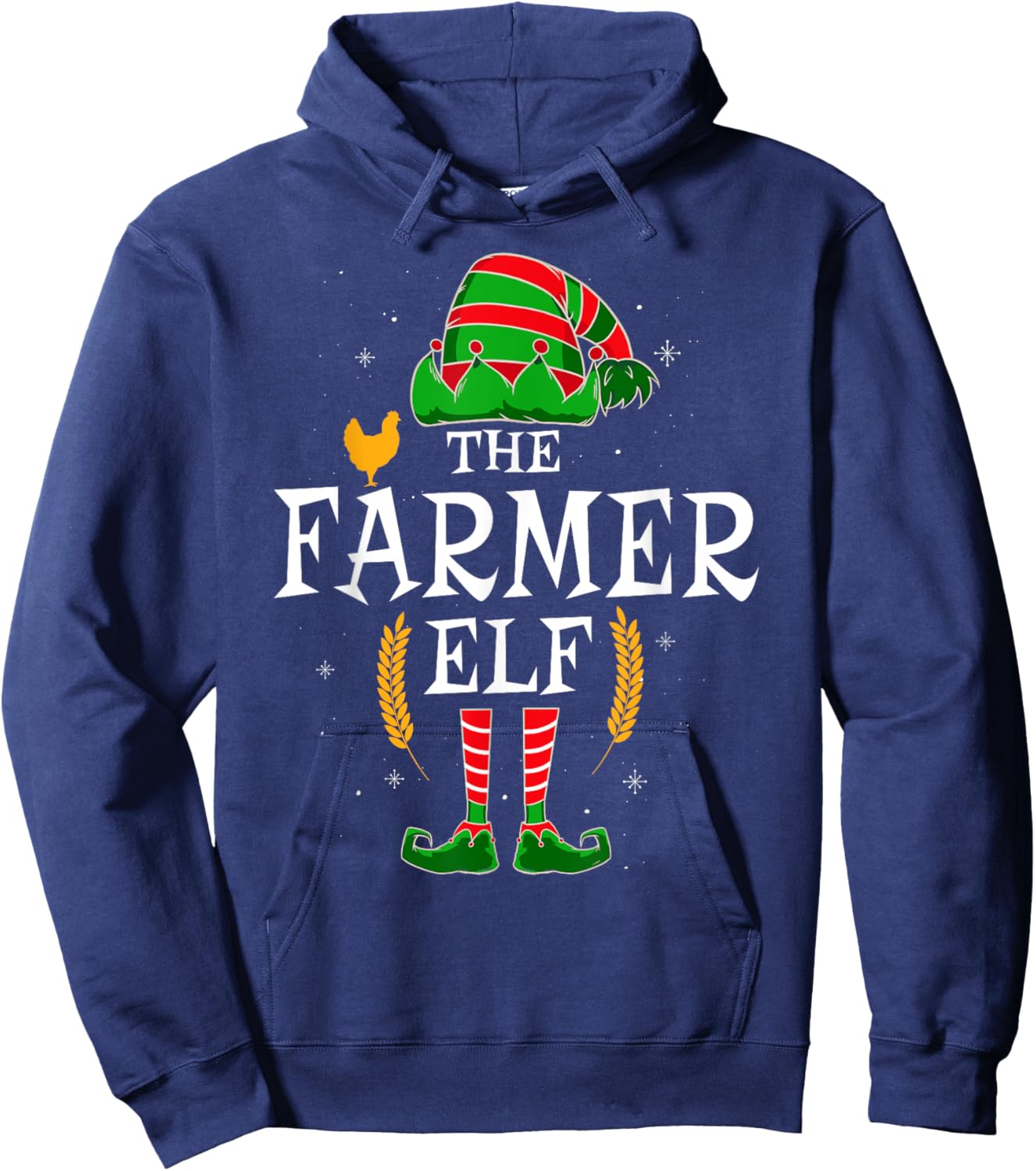 The Farmer Elf Group Matching Family Christmas Farm Funny Hoodie - Hoodie | Navy