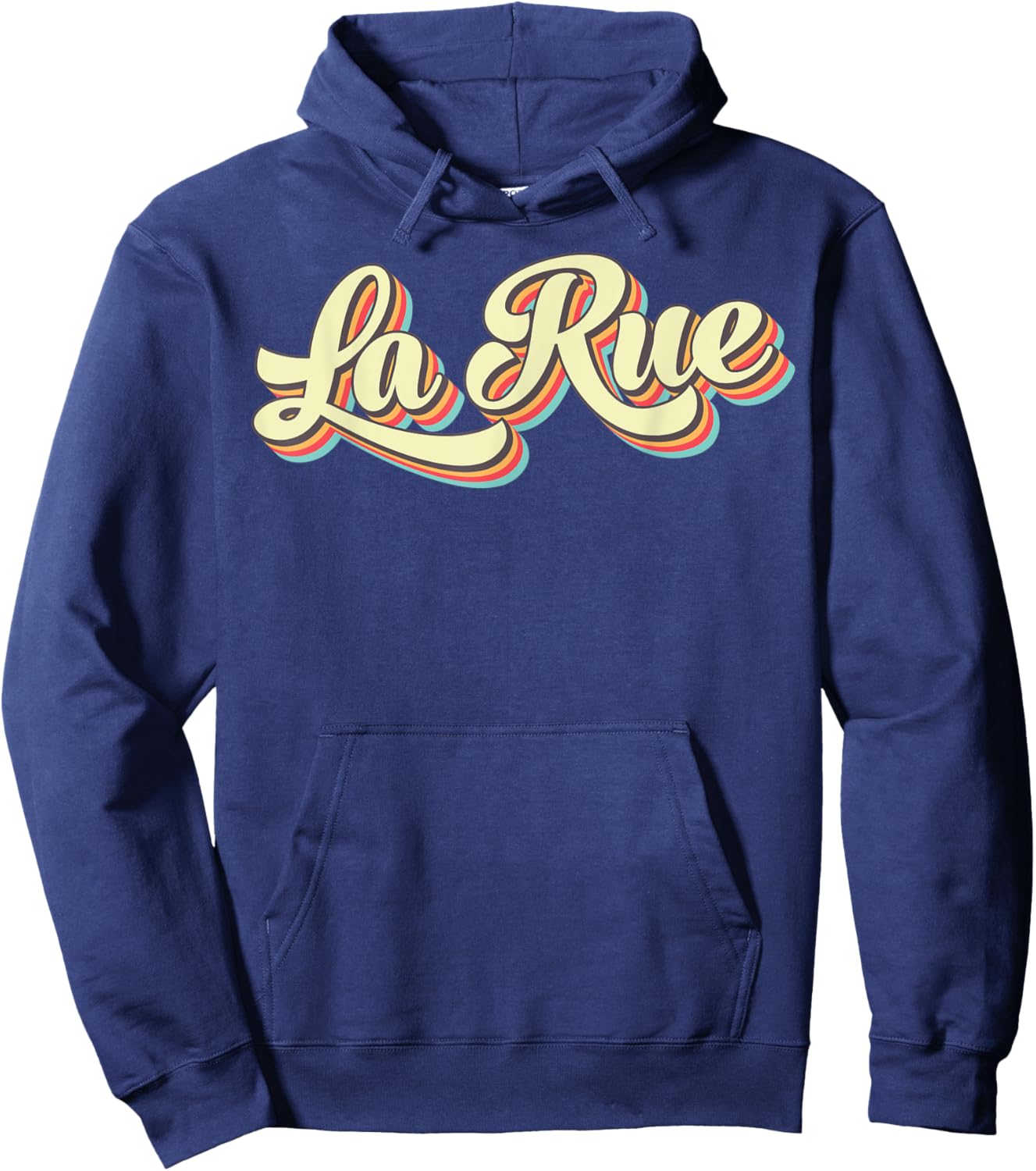 La Rue Retro Art Baseball Font Vintage Hoodie - Hoodie | Navy