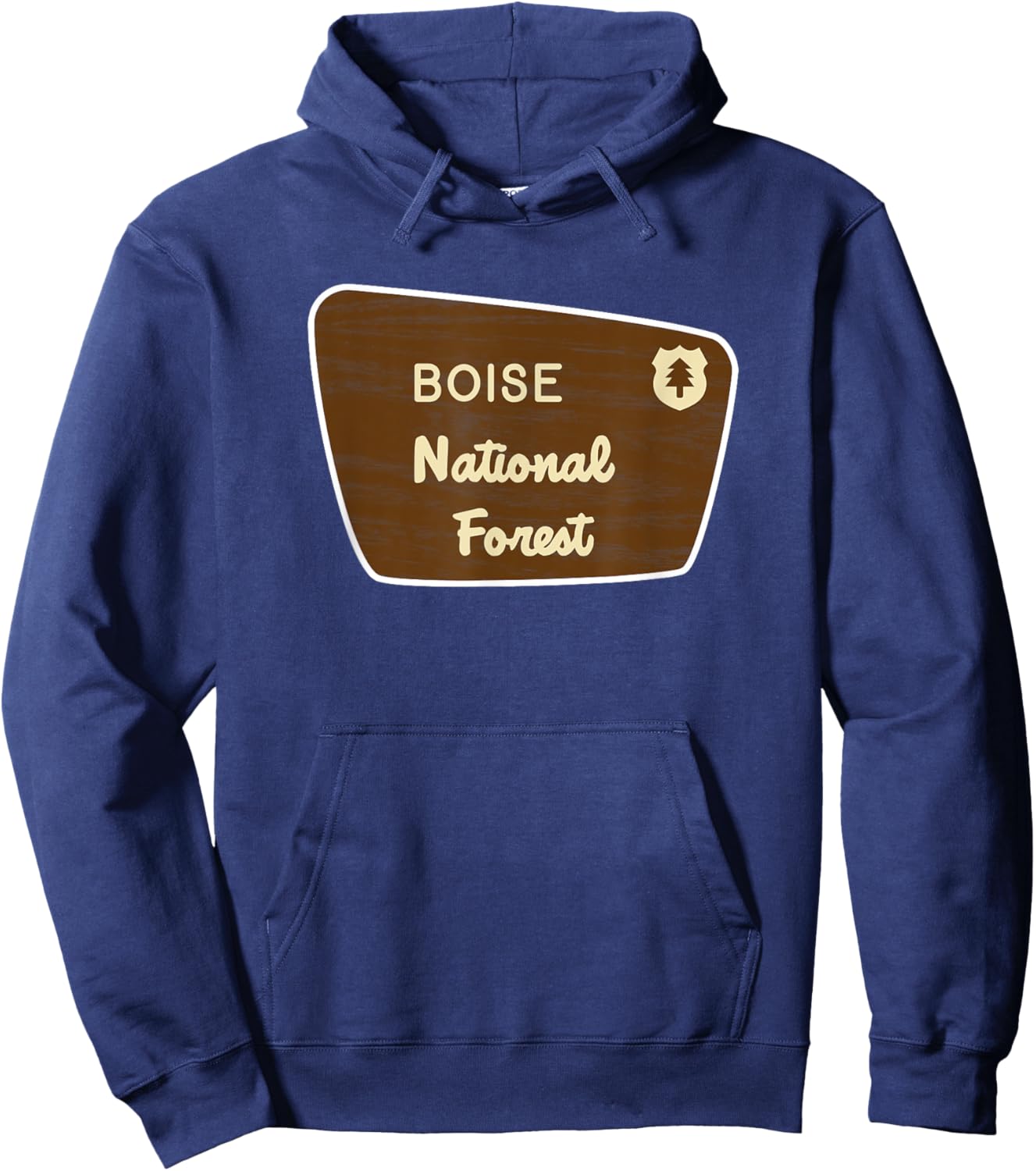Boise National Forest Sign Retro Hoodie - Hoodie | Navy
