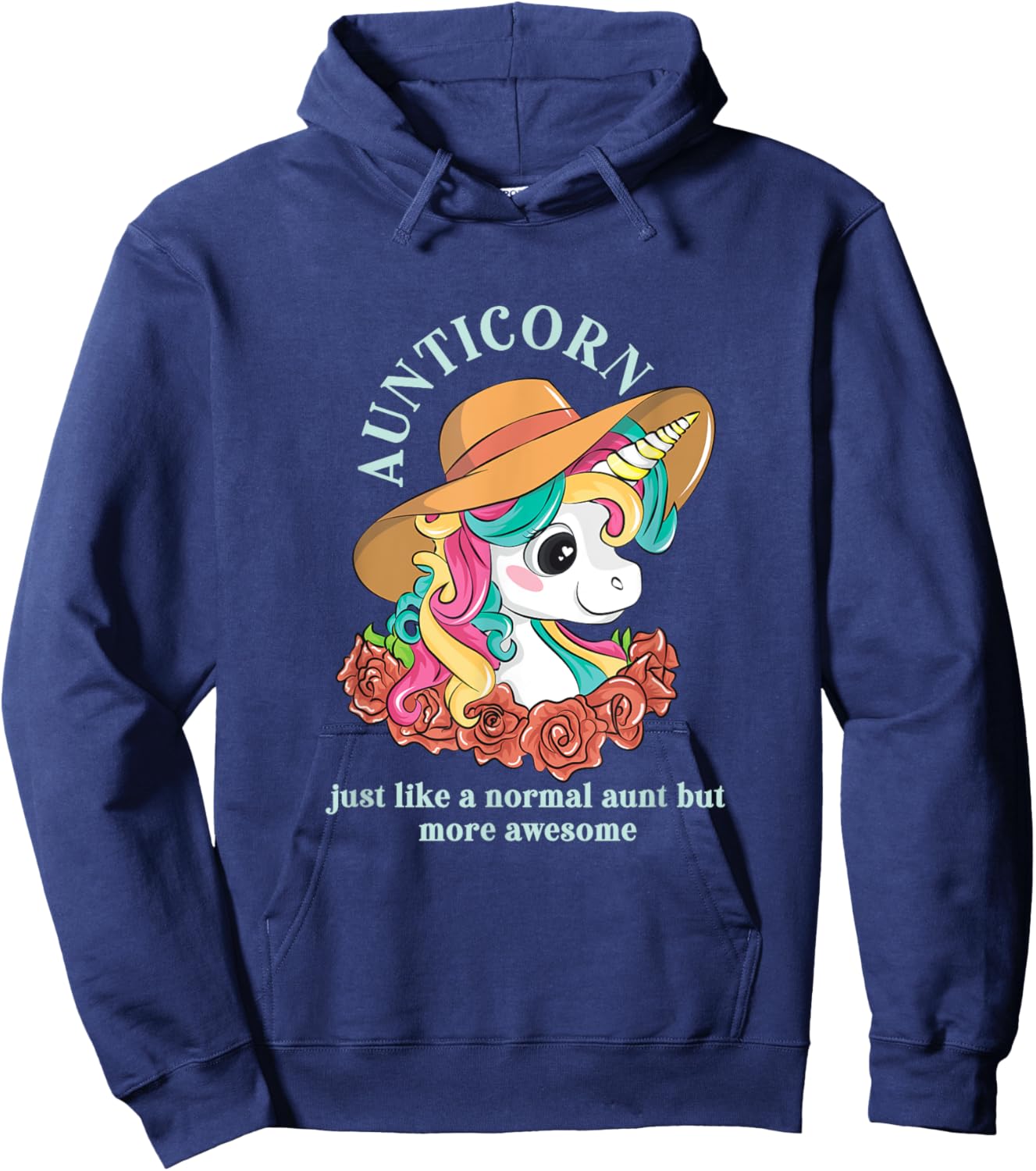 Aunticorn Aunt Unicorn Auntie Niece Nephew Sister Mom Uncle Hoodie - Hoodie | Navy