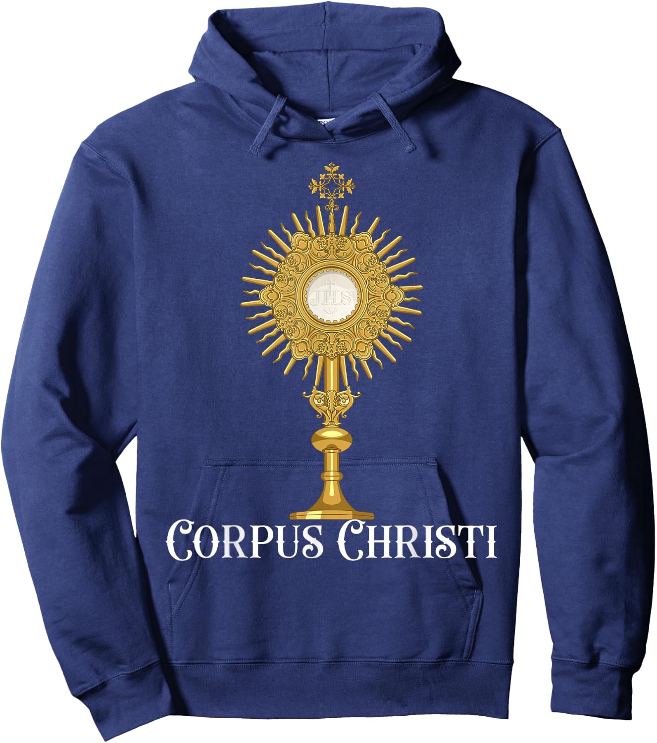 Eucharistic Adoration Traditional Latin Mass Catholic Hoodie - Hoodie | Navy
