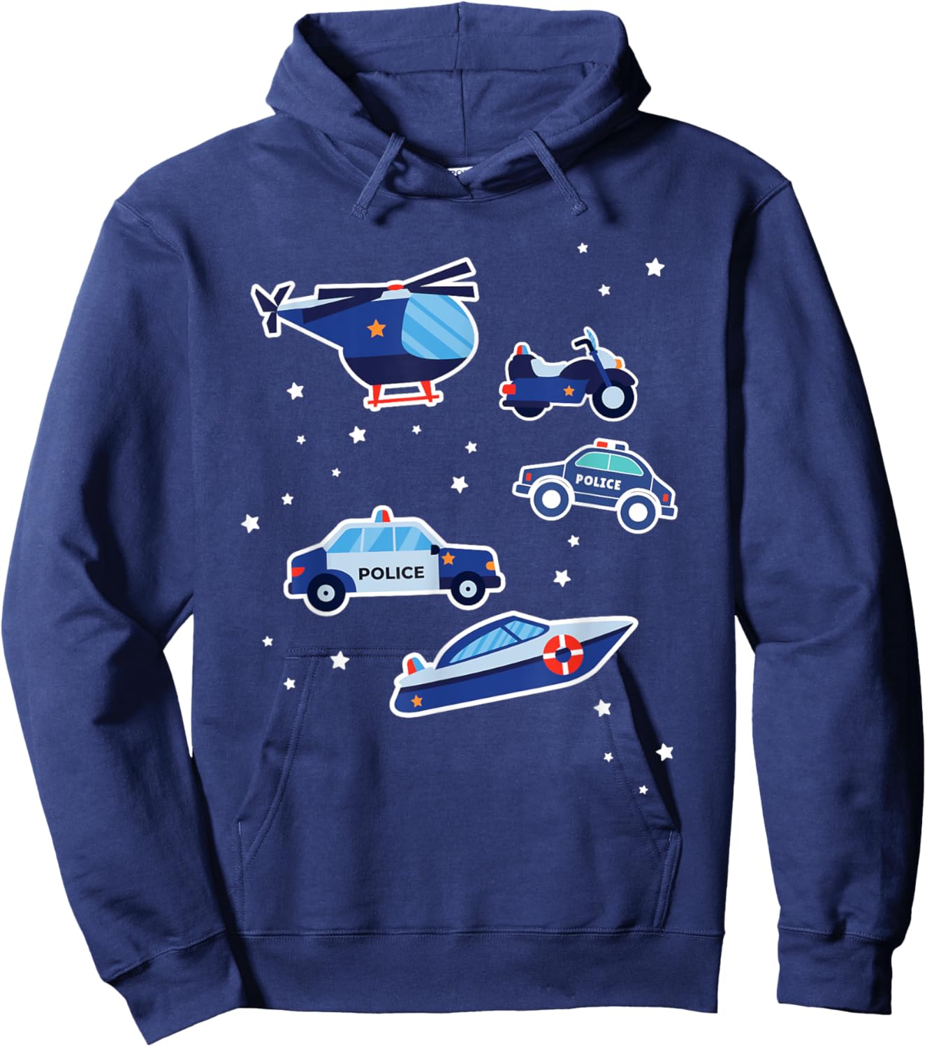 Police Cars Police Vehicles Kids Boys Toddler Cop Car Girls Hoodie - Hoodie | Navy