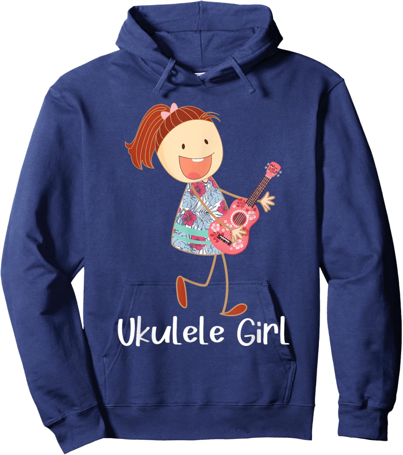 Ukulele Girl - Ukulelist Guitarist Music Lover Hoodie - Hoodie | Navy