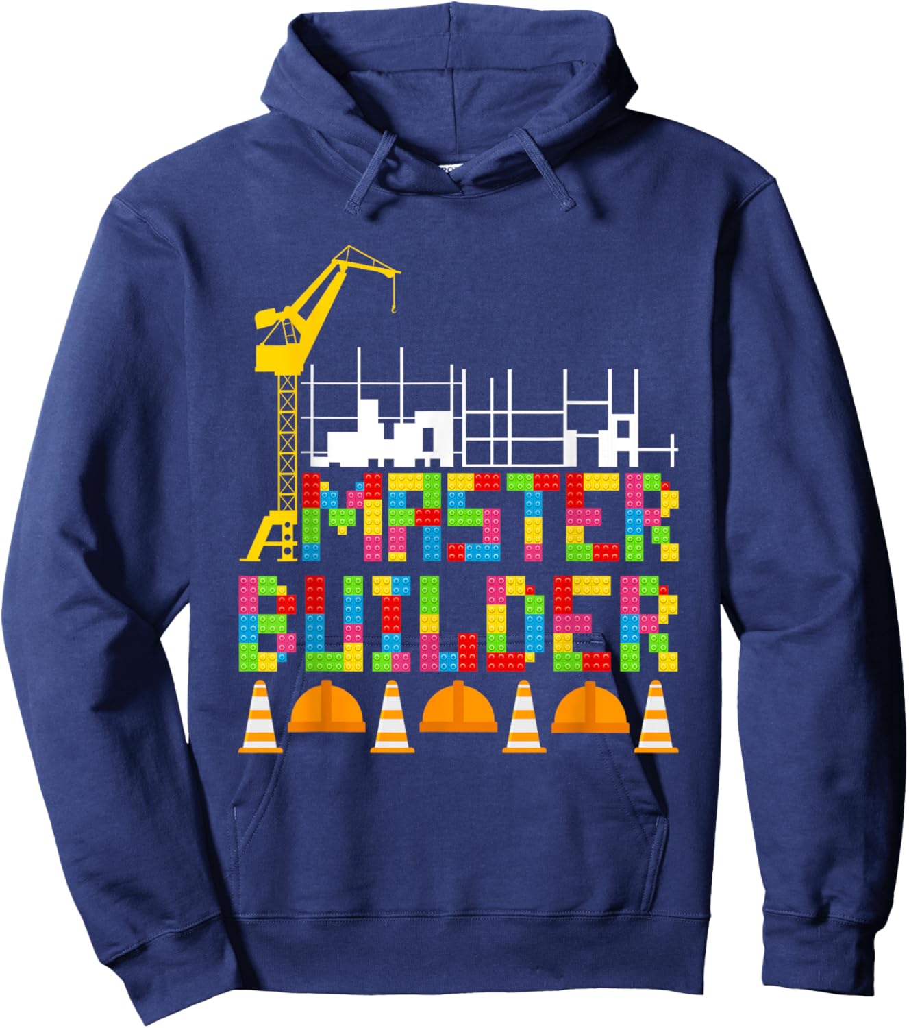 Master Builder Building Blocks Engineer Bricks Construction Hoodie - Hoodie | Navy