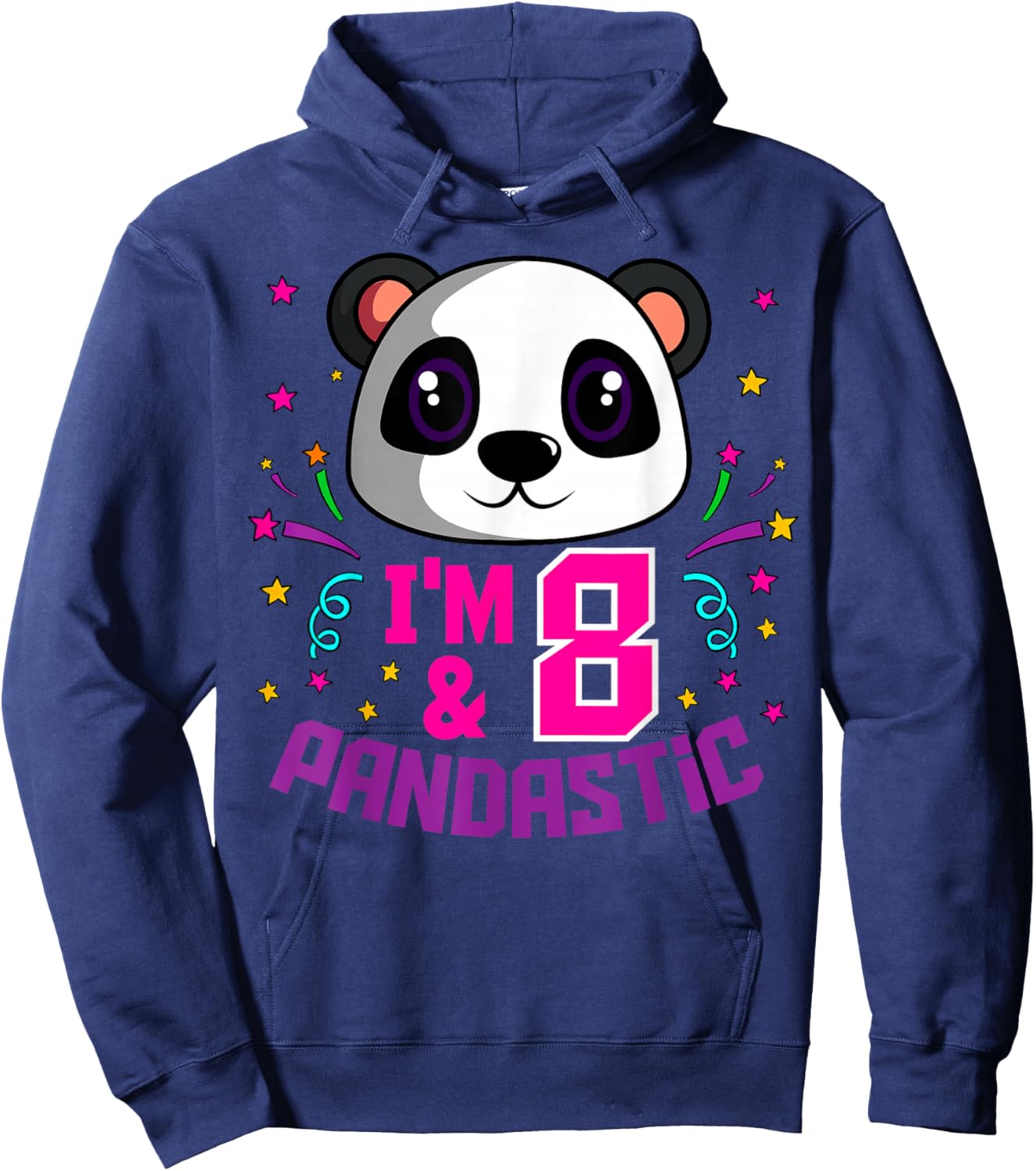 I'm 8 & Pandastic Birthday Party Panda Bday Celebration Hoodie - Hoodie | Navy