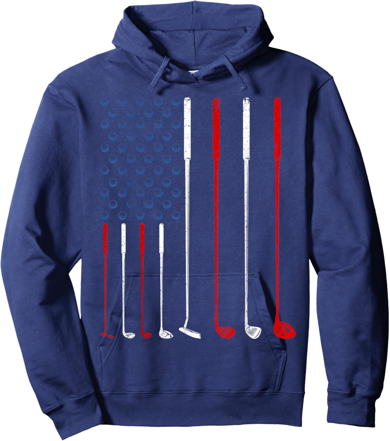 Golf Clubs American Flag Hoodie - Hoodie | Navy