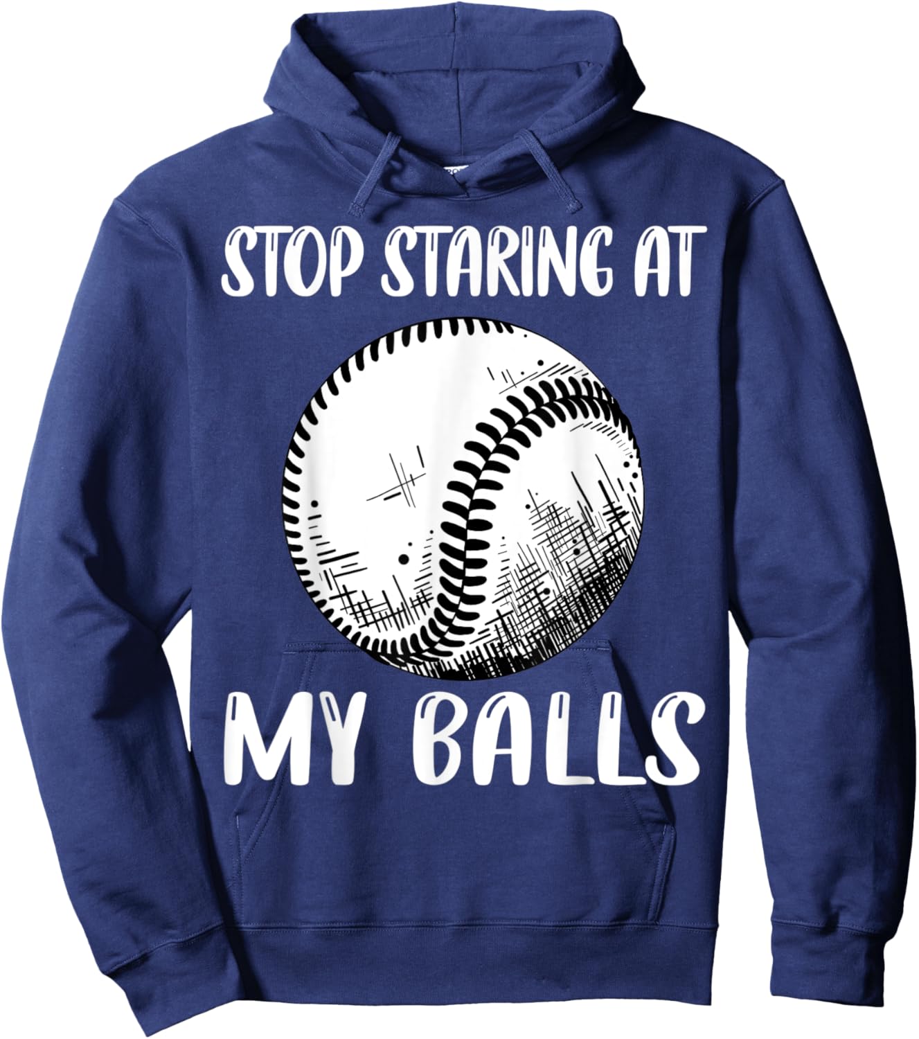 Funny Double Meaning Pun, Dad Sarcastic Adult Baseball Balls Hoodie - Hoodie | Navy