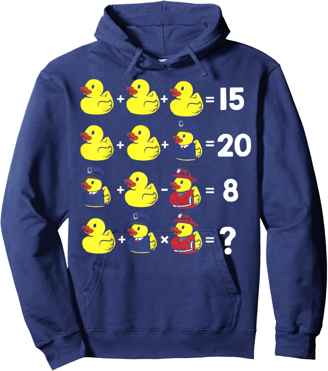 Math Teacher Humor Rubber Duck Graphic Order Of Operations Women Girls Kids Hoodie - Hoodie | Navy