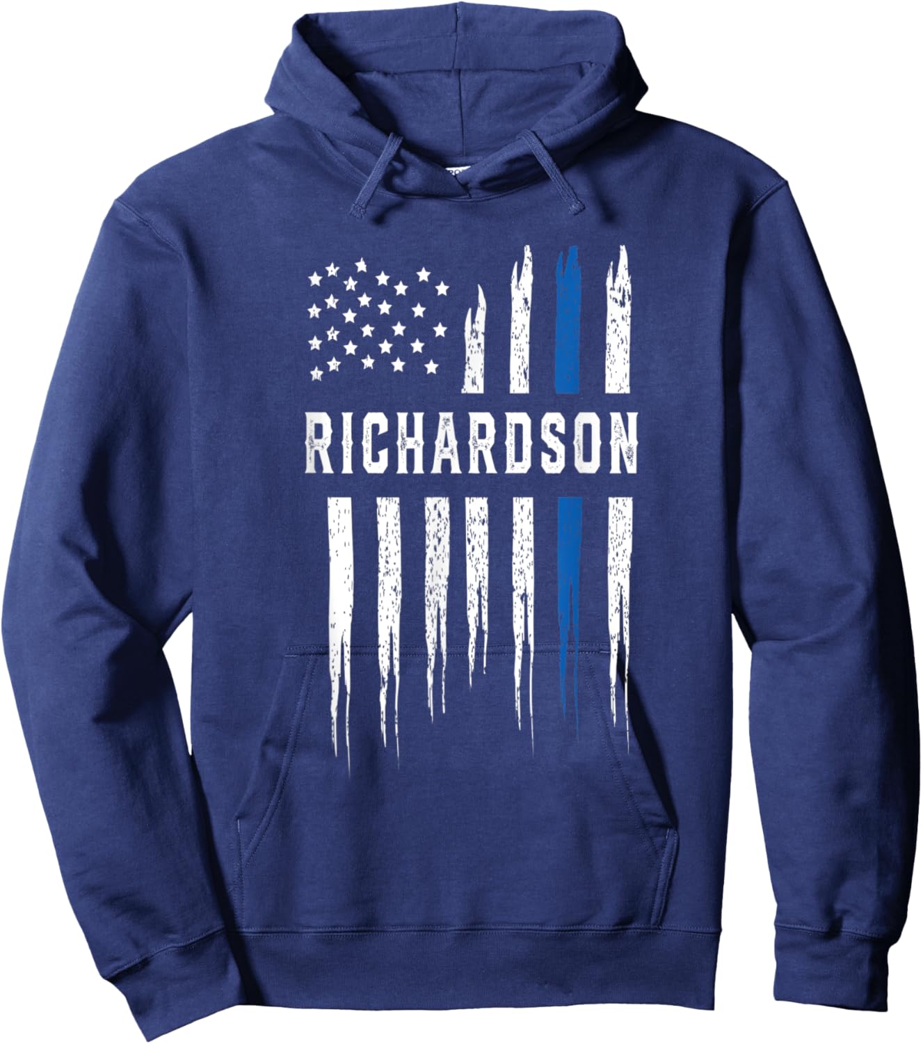 Thin Blue Line Heart Richardson Police Officer Texas Cops Hoodie - Hoodie | Navy