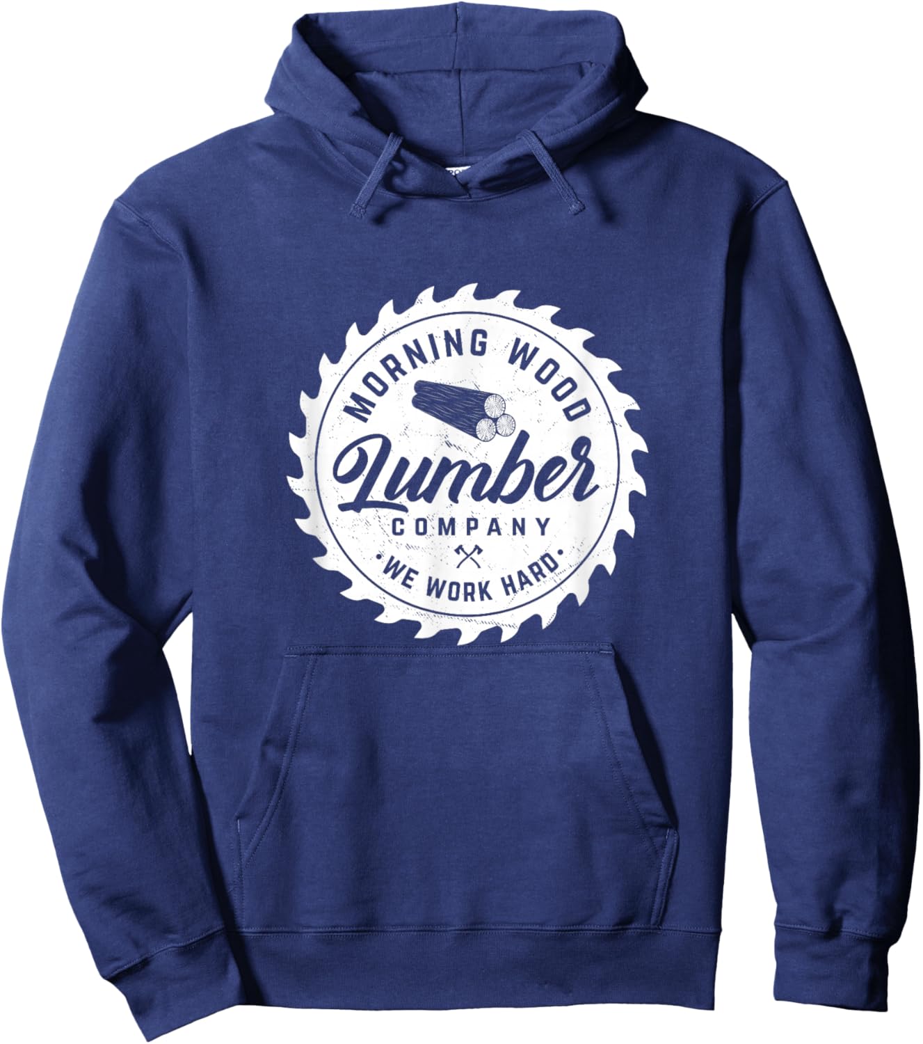 Retro Morning Wood Lumber Company Camping Woodman Small Hoodie - Hoodie | Navy