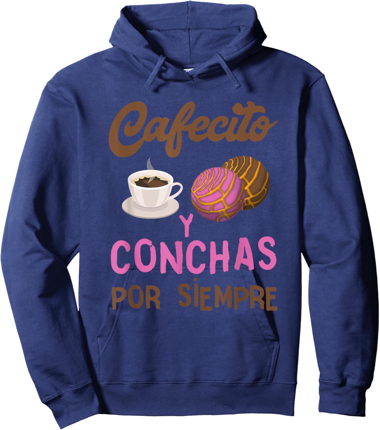Concha Cafecito Conchas Bread Mexican Candy Hoodie - Hoodie | Navy