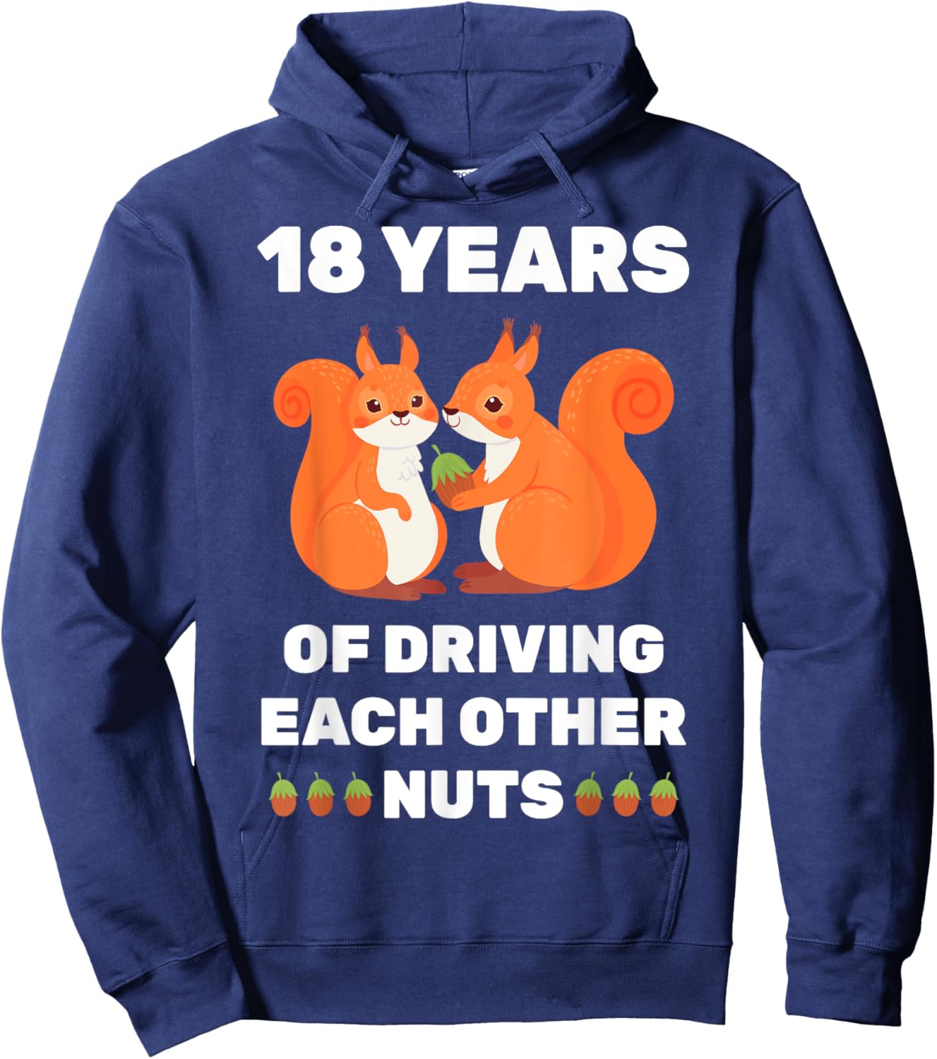 18th 18-Year Wedding Anniversary Funny Couple Her Hoodie - Hoodie | Navy