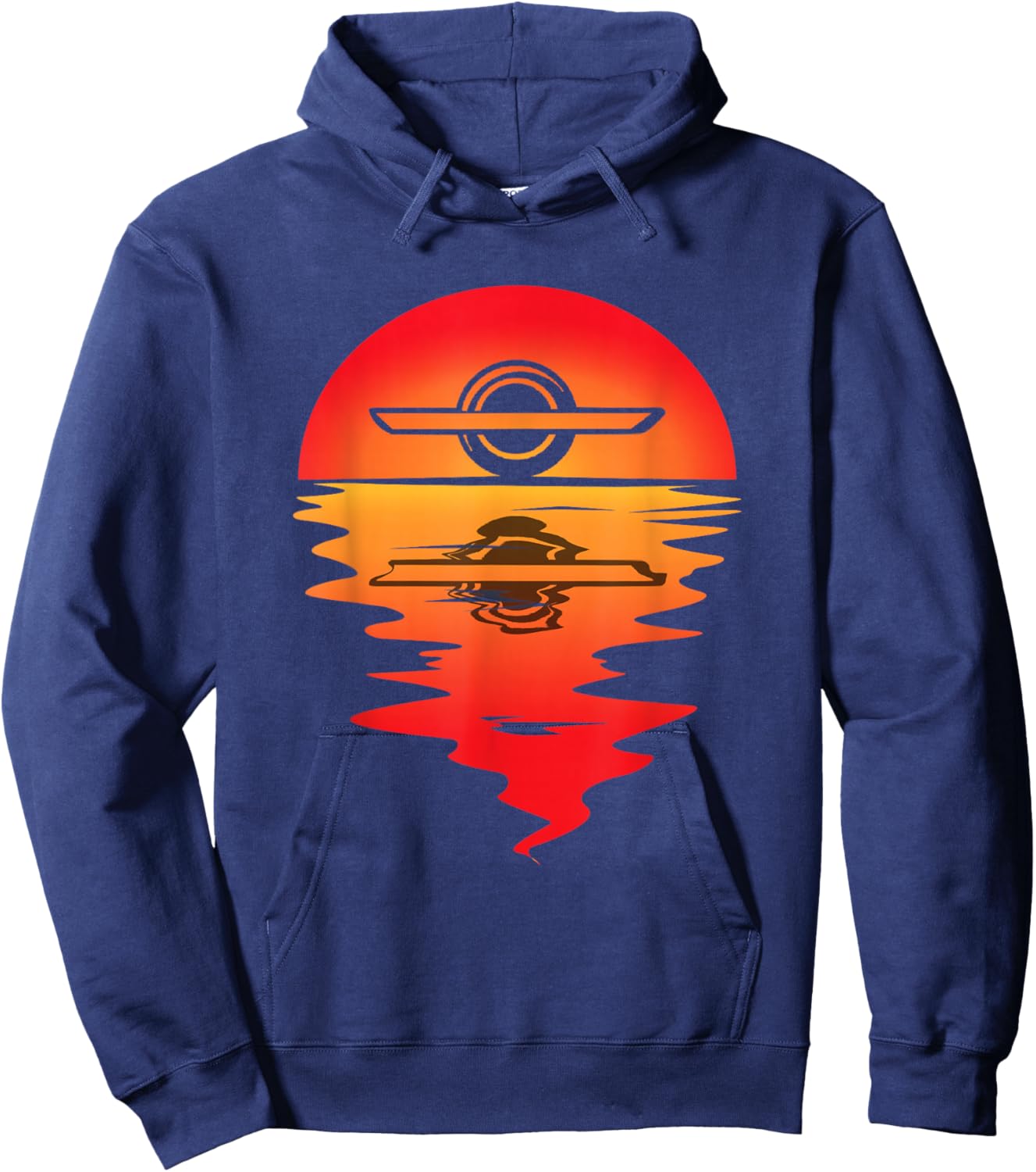 Electric Skateboard Vintage Sunset Onewheel Float Monowheel Hoodie - Hoodie | Navy