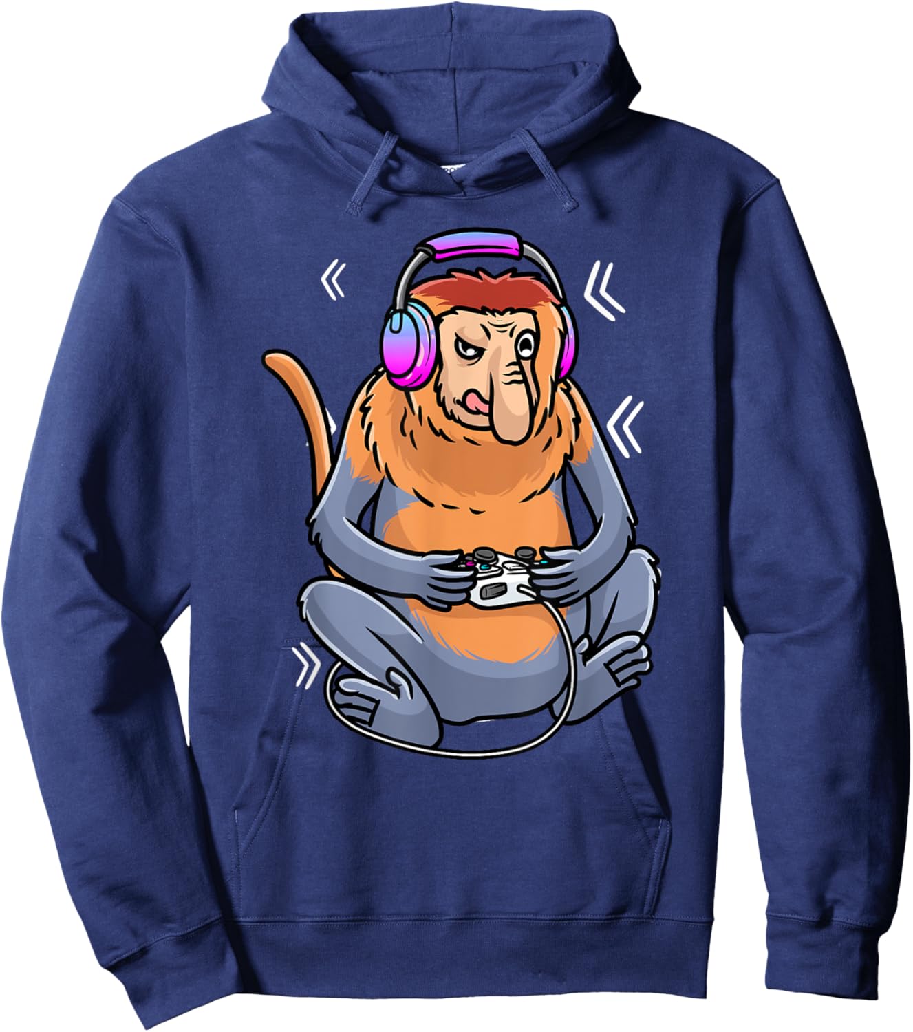 Proboscis Monkey Video Game Gaming Gamer Long-Nosed Monkey Hoodie - Hoodie | Navy