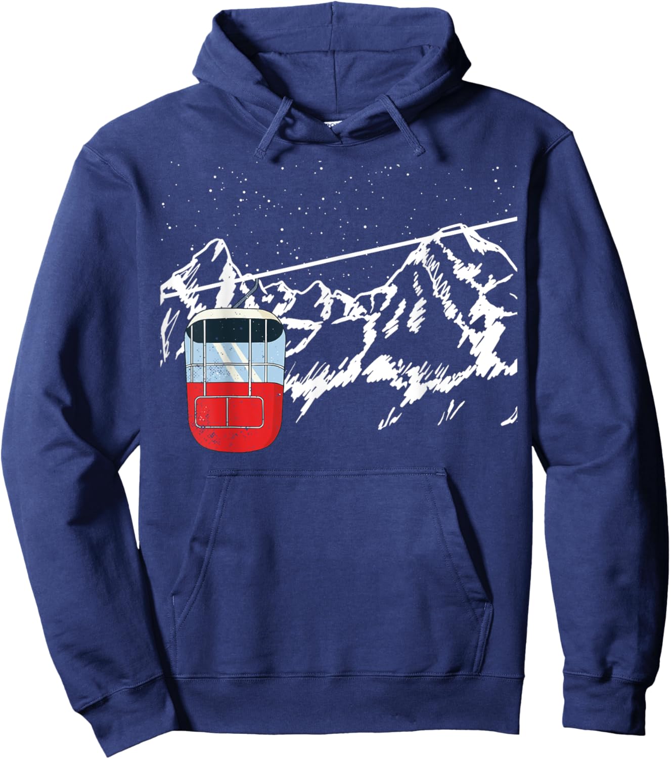 Ski lift gondola, mountains, cable run, cable railway Hoodie - Hoodie | Navy