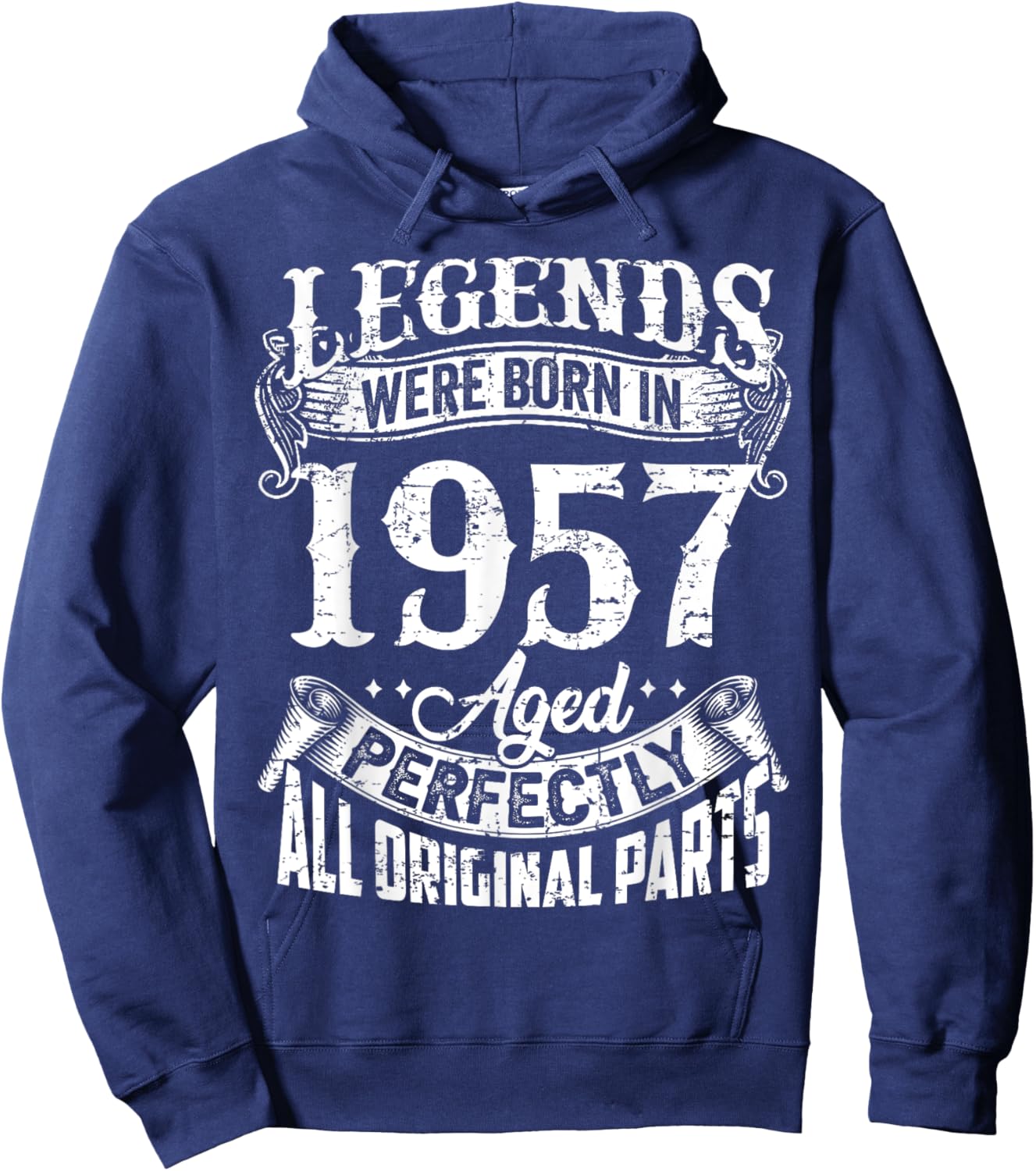 65 Years Old Vintage Legends Born In 1957 65th Birthday Hoodie - Hoodie | Navy