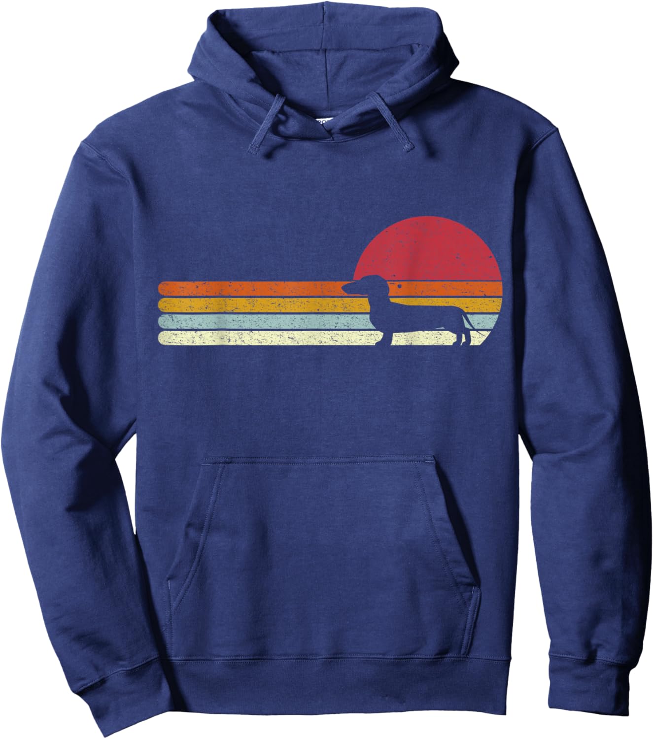 Dachshund Silhouette Sunset Dog Owners Hoodie - Hoodie | Navy