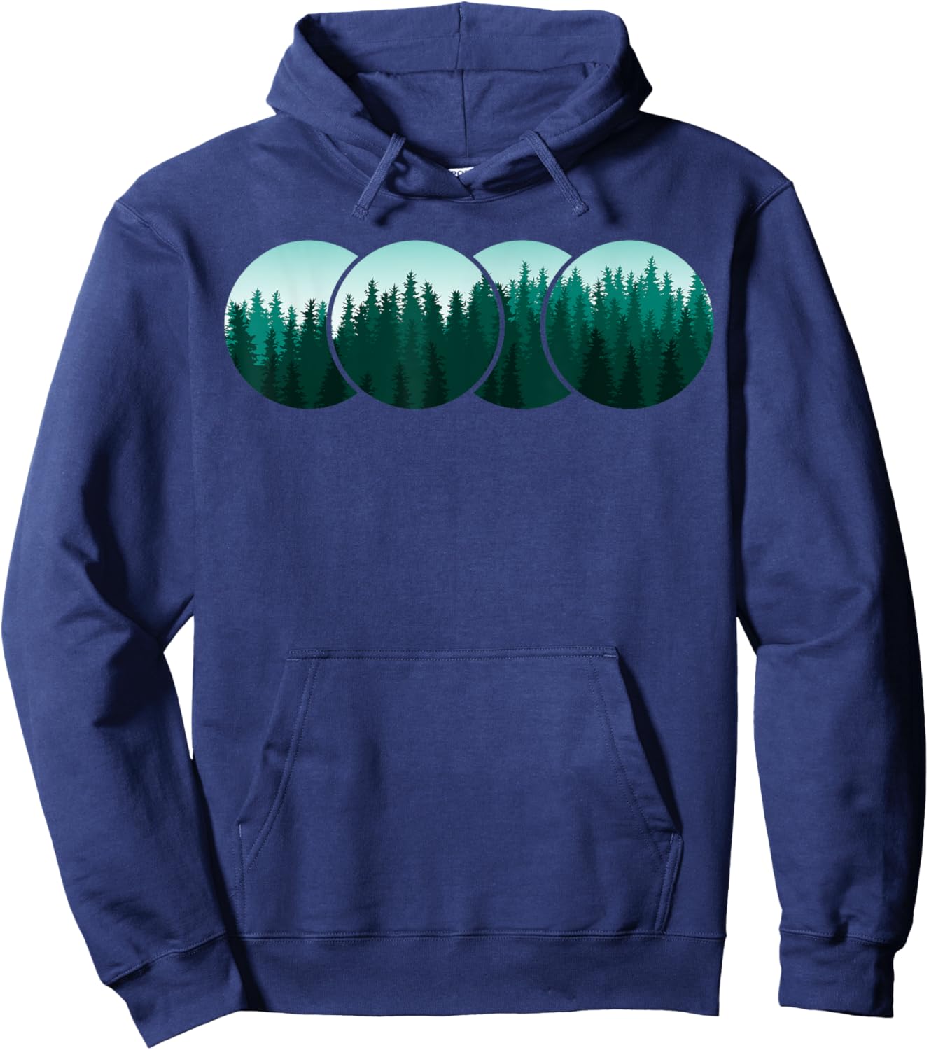 Forest Nature circle Minimalism Hoodie - Hoodie | Navy