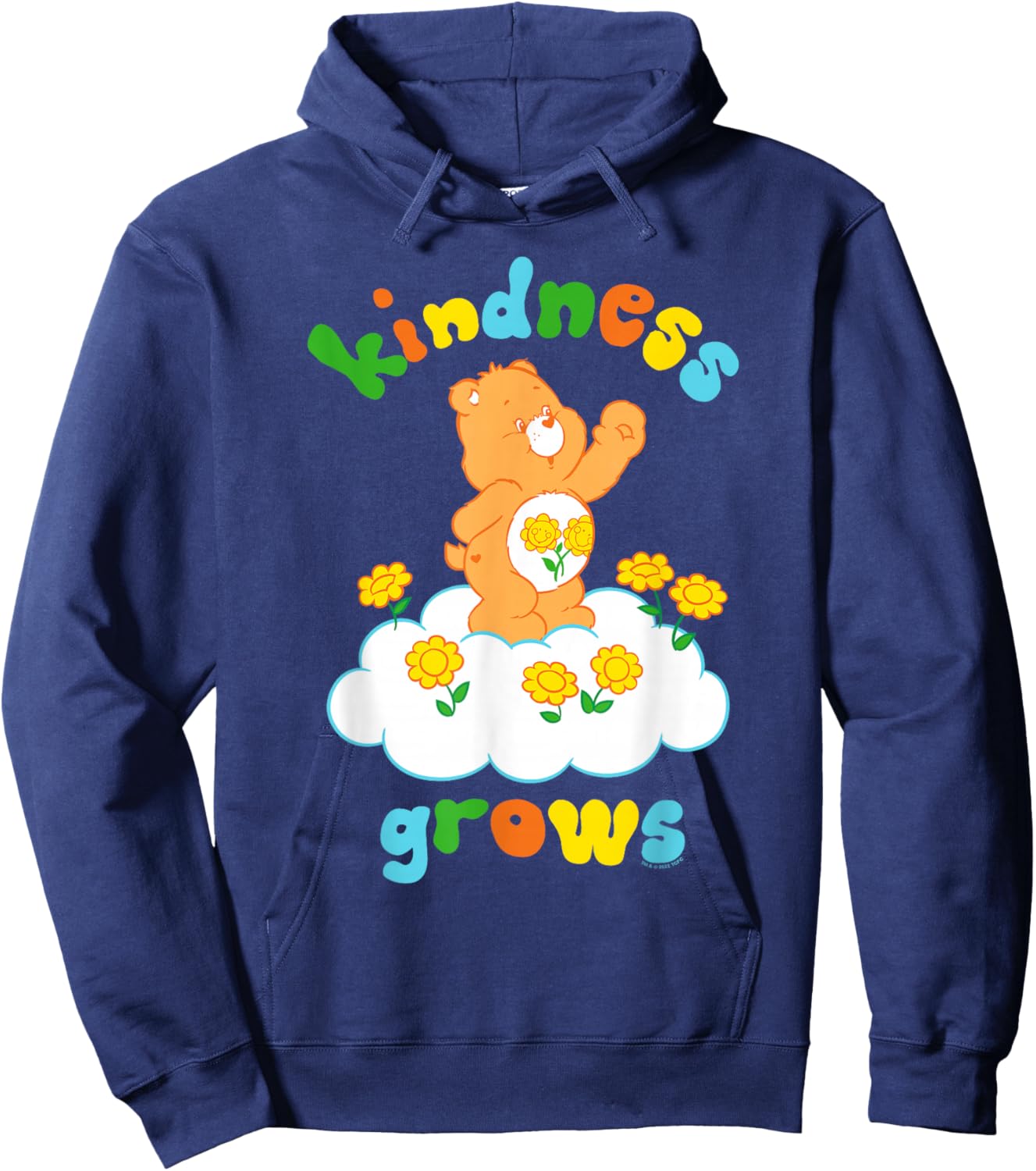 Care Bears Friend Bear Kindness Grows Cute Rainbow Text Hoodie - Hoodie | Navy