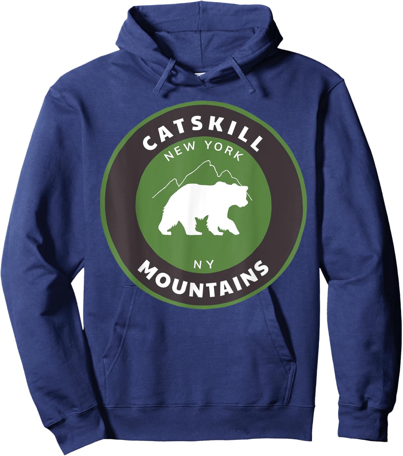 Catskill Mountains New York Forest NY Hiking Bear Hoodie - Hoodie | Navy